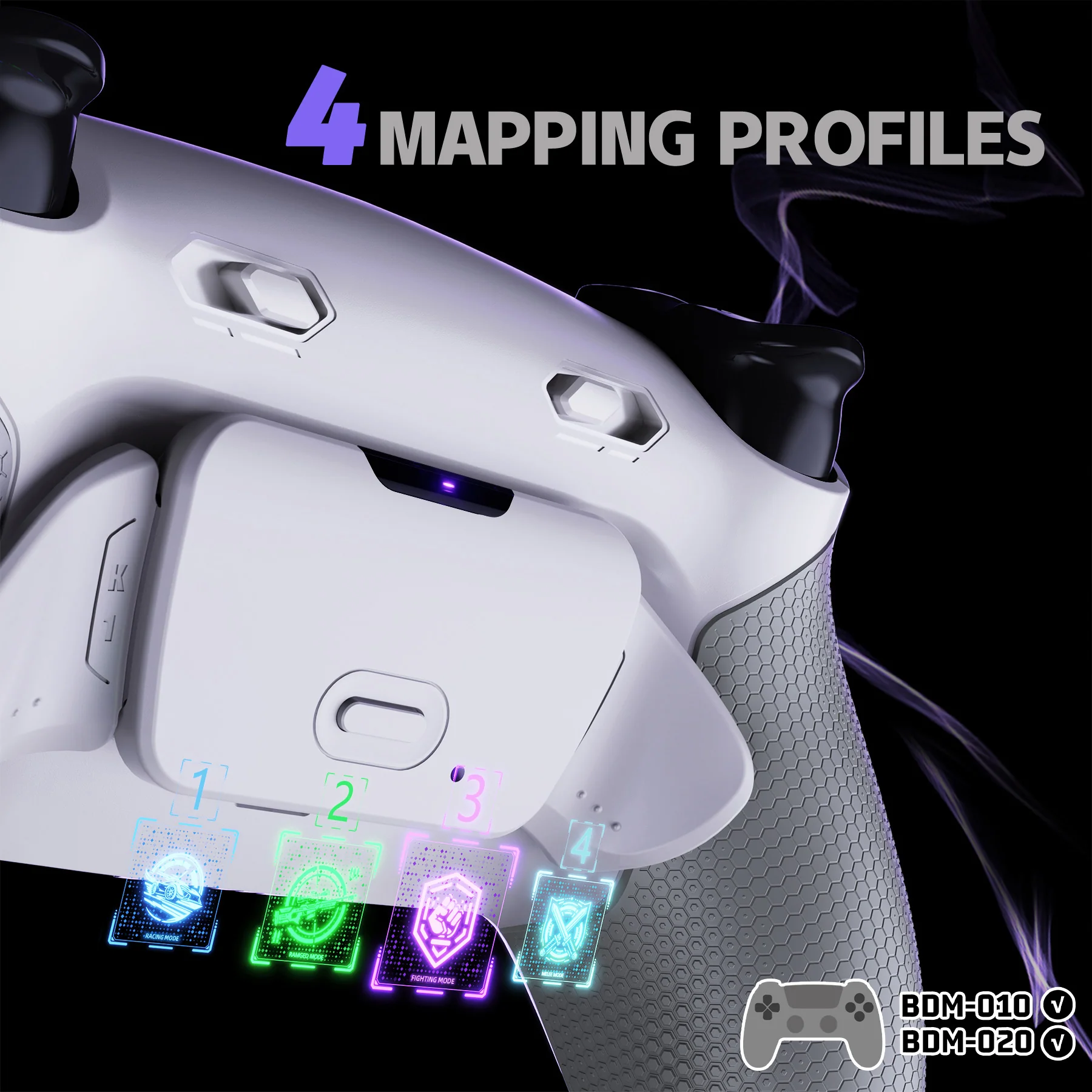 eXtremeRate RISE Plus MAX Back Paddles Kit with Clicky Trigger Stops & Rubberized Grip for PS5 Controller BDM-010/020 - White Gray - Image 7