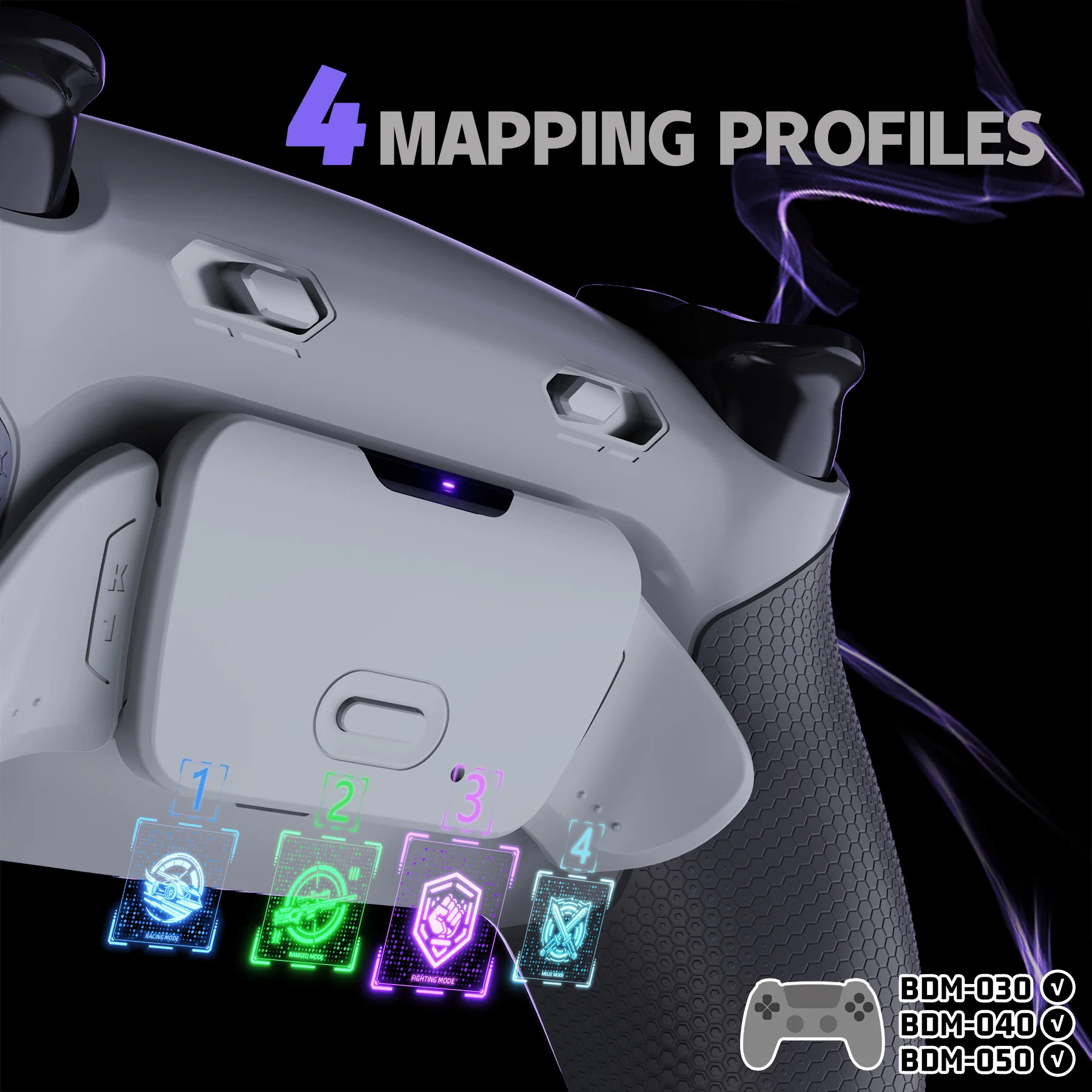 eXtremeRate RISE Plus MAX Back Paddles Kit with Clicky Trigger Stops & Rubberized Grip for PS5 Controller BDM-030/040/050 - New Hope Gray & Classic Gray - Image 7