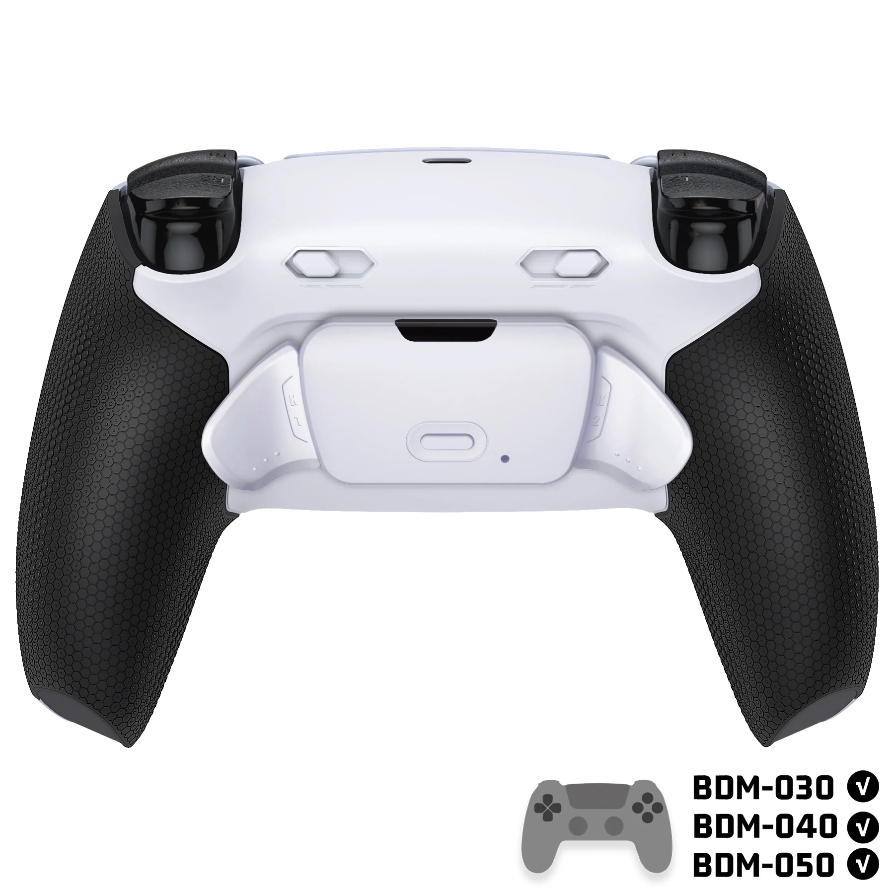 eXtremeRate RISE Plus MAX Back Paddles Kit with Clicky Trigger Stops & Rubberized Grip for PS5 Controller BDM-030/040/050 - White Black - White - Image 4