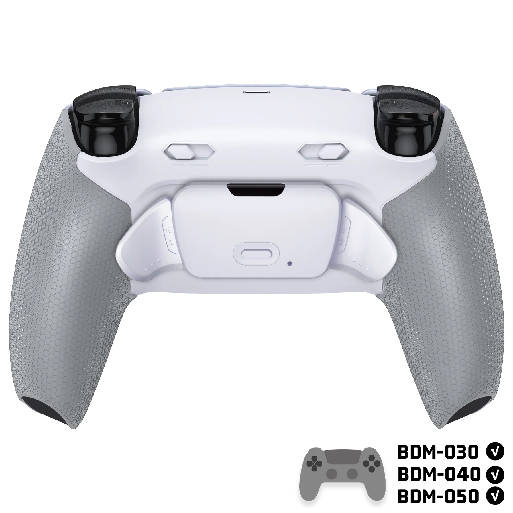 eXtremeRate RISE Plus MAX Back Paddles Kit with Clicky Trigger Stops & Rubberized Grip for PS5 Controller BDM-030/040/050 - White Gray - Image 4