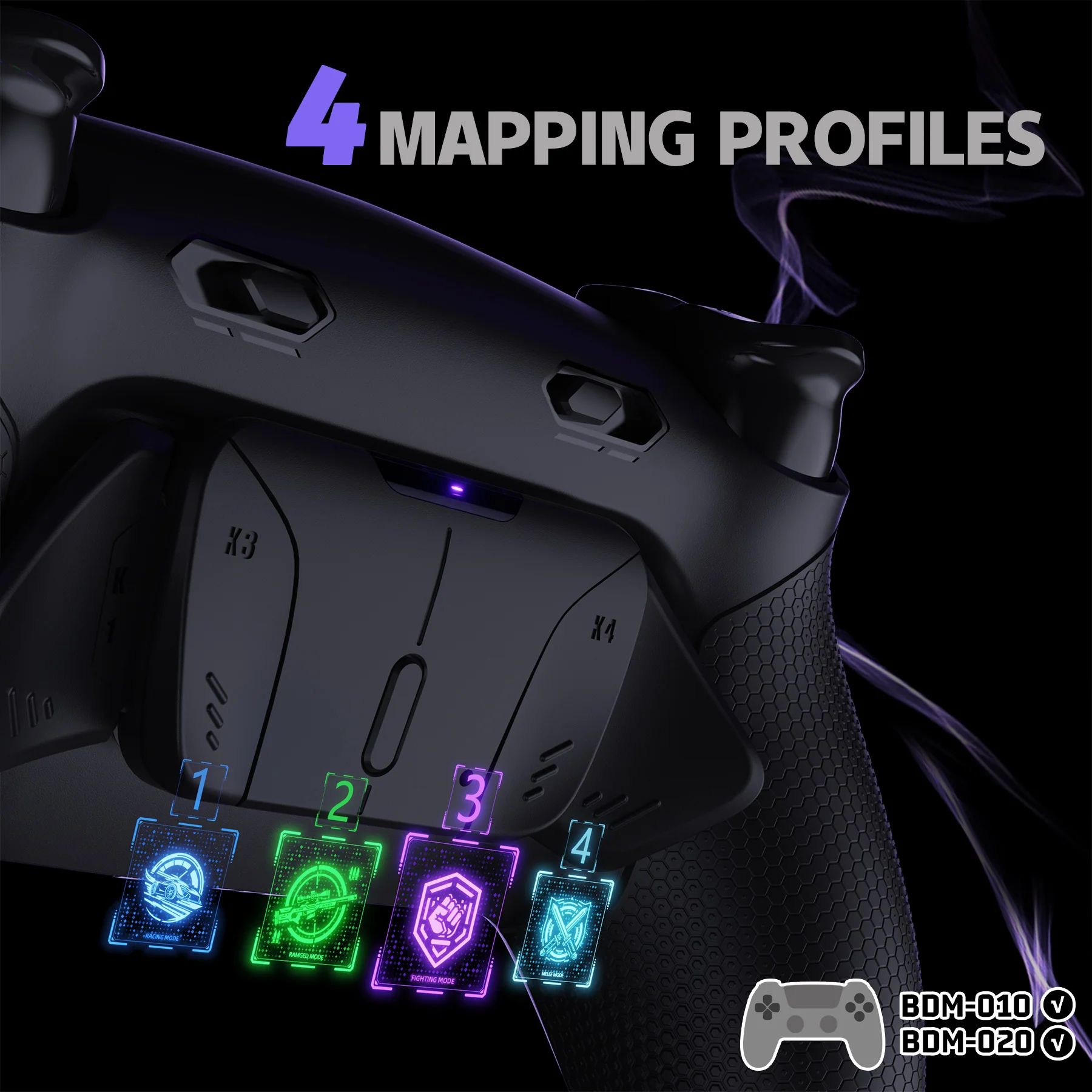 eXtremeRate RISE4 Plus MAX Back Paddles Kit with Clicky Trigger Stops & Rubberized Grip for PS5 Controller BDM-010/020 - Black - Image 7