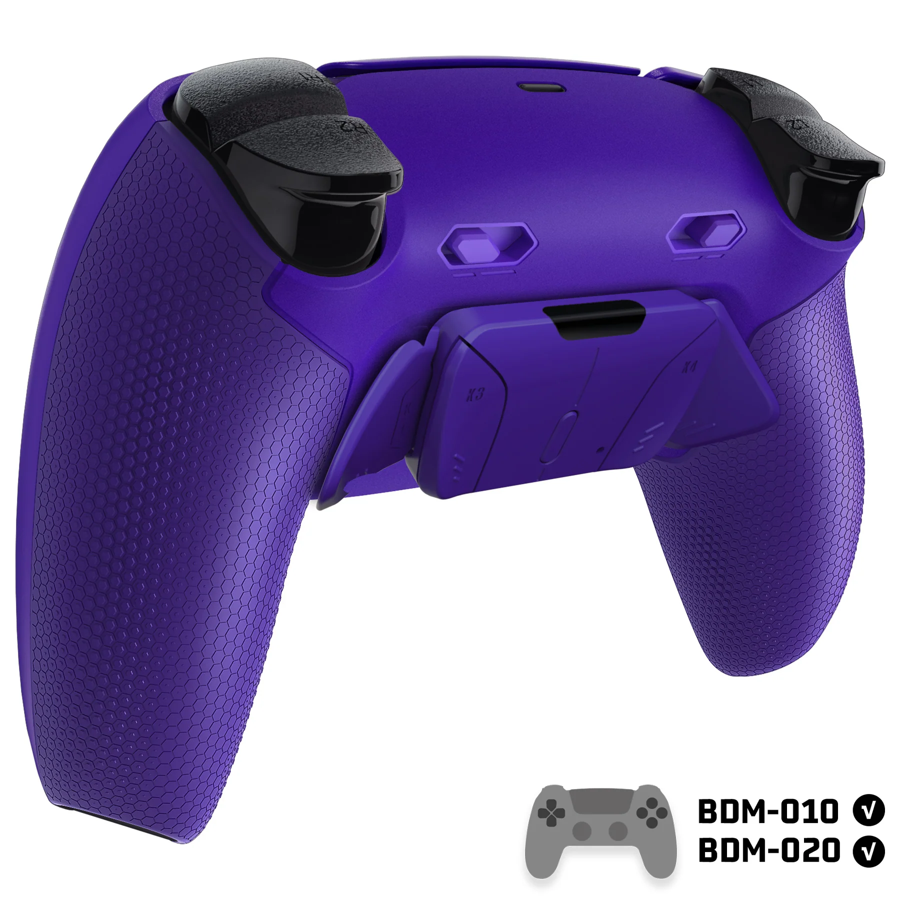 eXtremeRate RISE4 Plus MAX Back Paddles Kit with Clicky Trigger Stops & Rubberized Grip for PS5 Controller BDM-010/020 - Galactic Purple - Image 4
