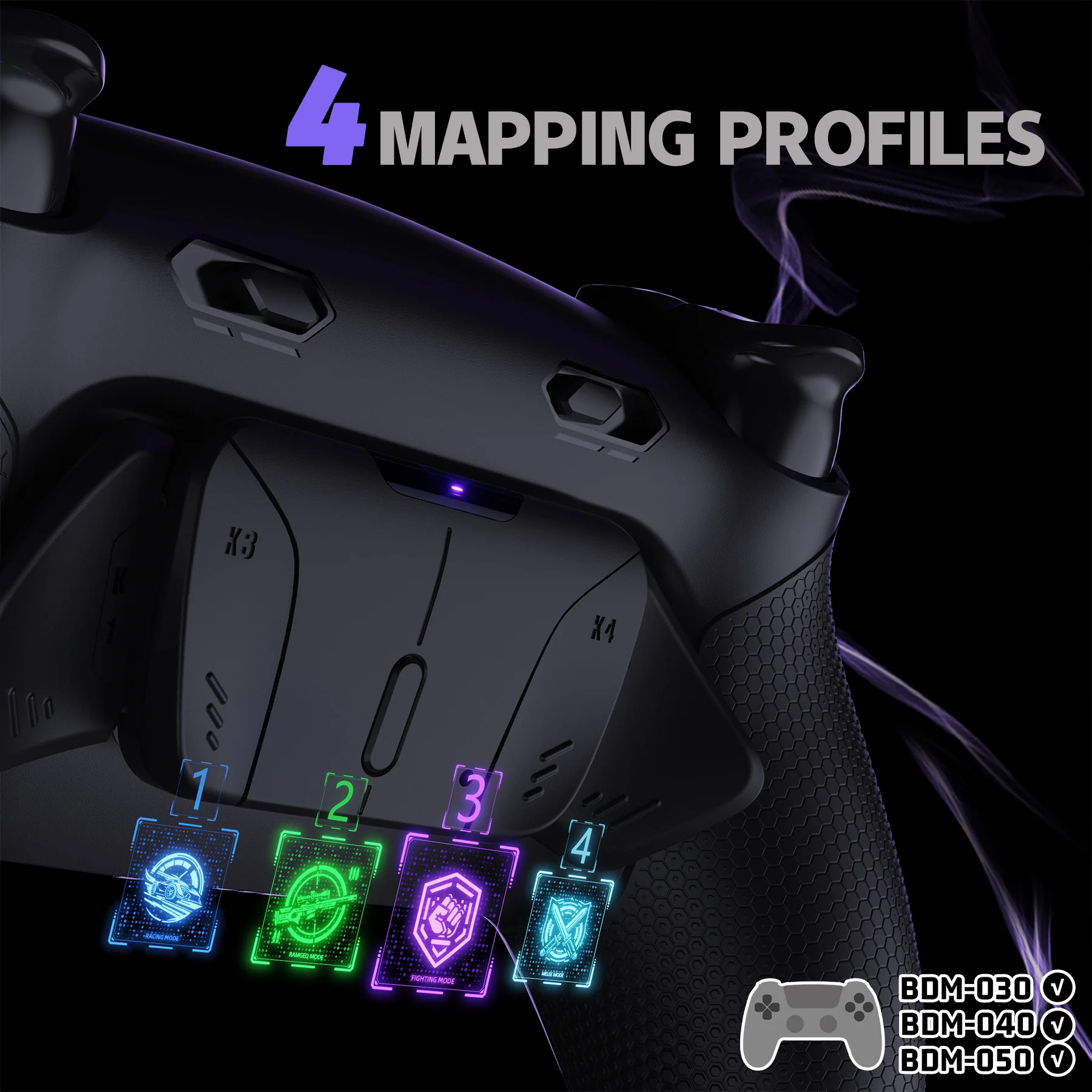 eXtremeRate RISE4 Plus MAX Back Paddles Kit with Clicky Trigger Stops & Rubberized Grip for PS5 Controller BDM-030/040/050 - Black - Image 7