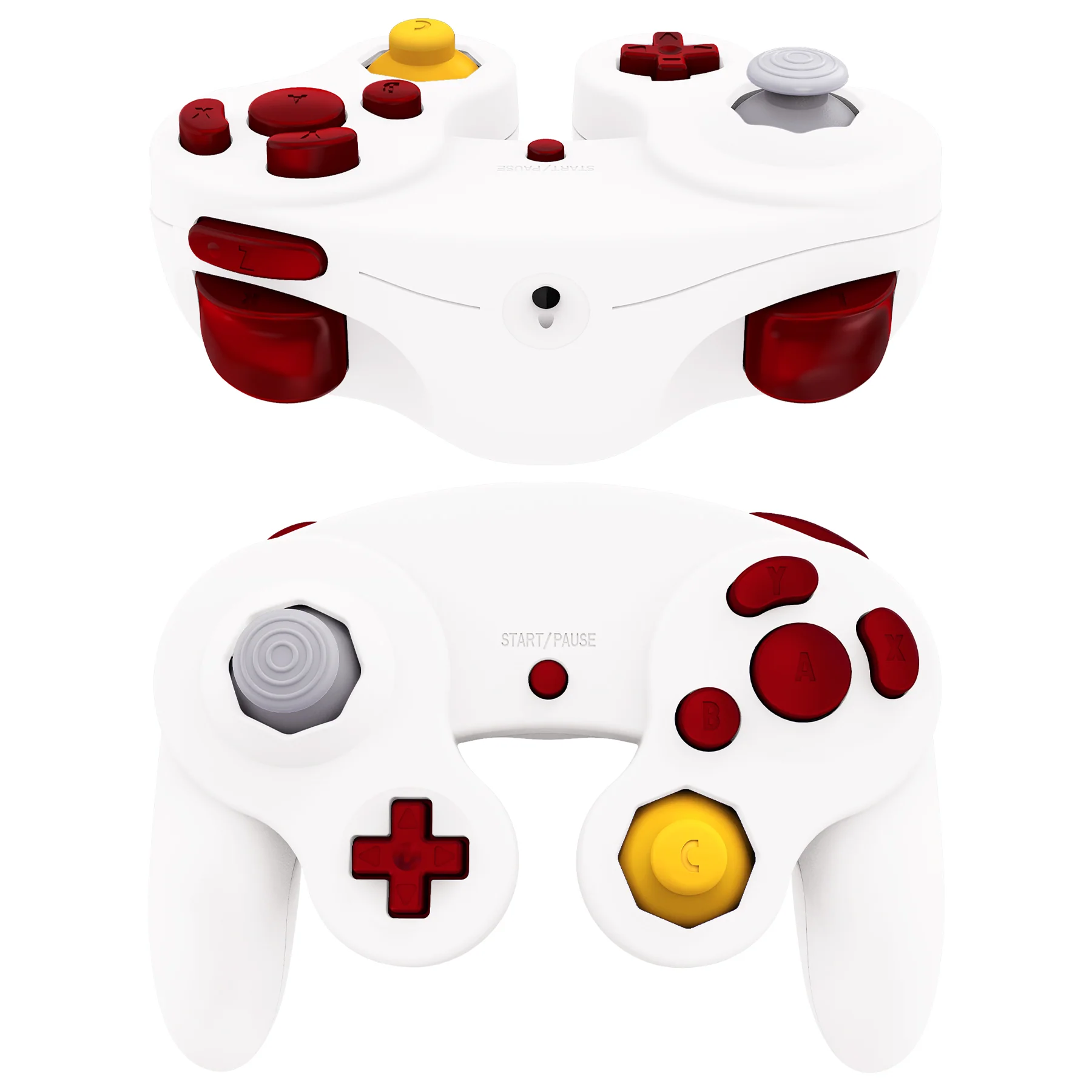 eXtremeRate DIY Replacement Full Set Buttons & Thumbsticks for Nintendo GameCube Controller NGC - Scarlet Red - Image 3