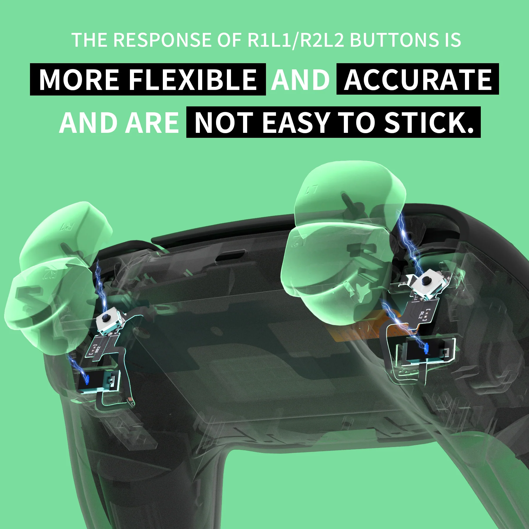 eXtremeRate Shoulder Buttons Micro Switch - Light Version Tactile Clicky Hair Trigger Kit for PS5 Controller BDM-030 - Image 8