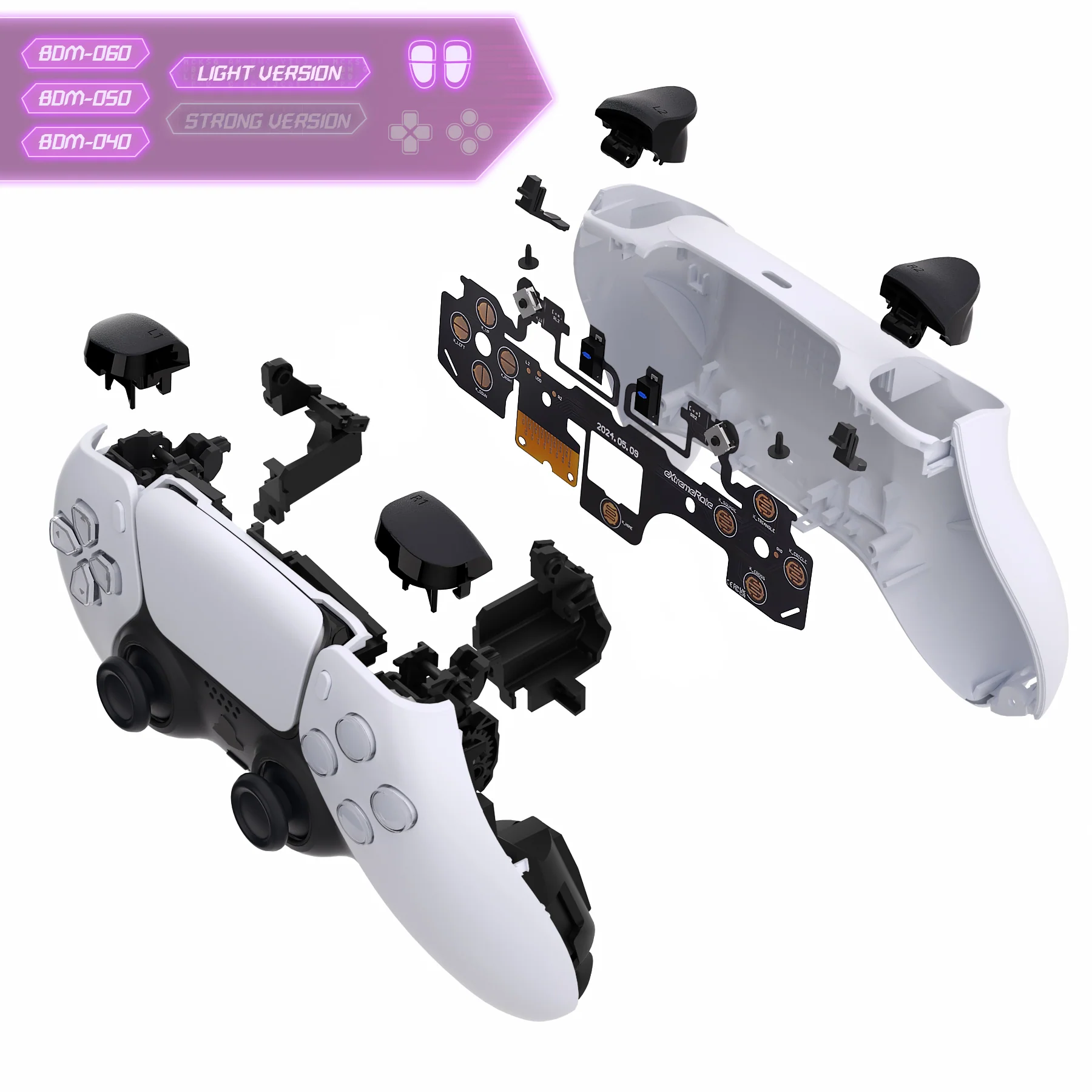 eXtremeRate Shoulder Buttons Micro Switch - Light Version Tactile Clicky Hair Trigger Kit V2 for PS5 Controller BDM-040/050/060 - Image 4
