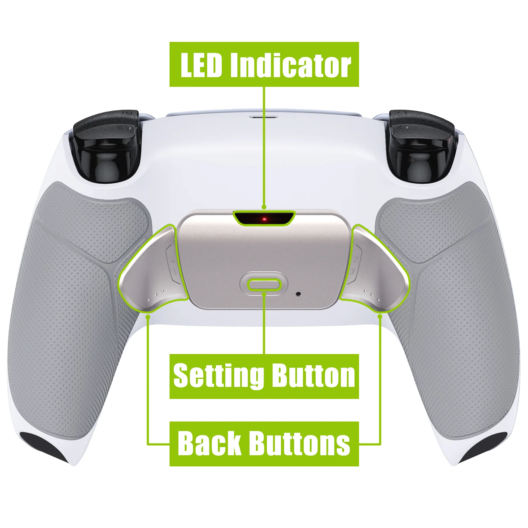 eXtremeRate Silver Real Metal Buttons (RMB) Version RISE V3 Remap Kit for PS5 Controller BDM-030/040/050 - Rubberized Gray - Image 4