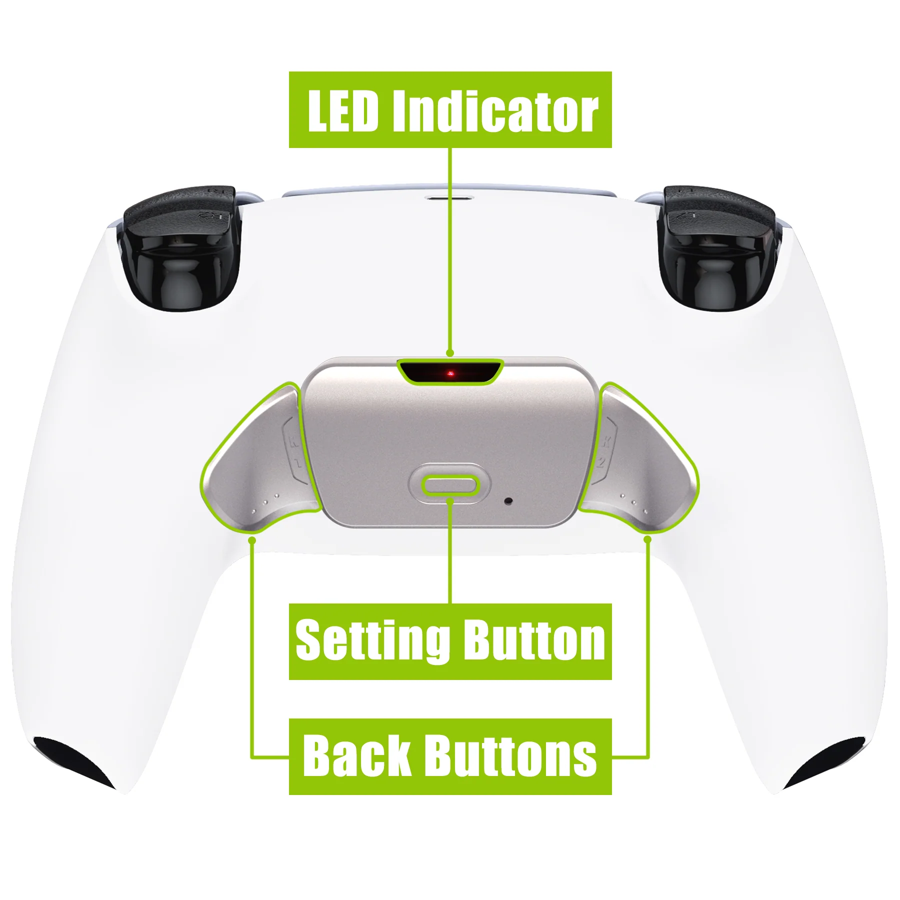 eXtremeRate Silver Real Metal Buttons (RMB) Version RISE V3 Remap Kit for PS5 Controller BDM-030/040/050 - White - Image 4