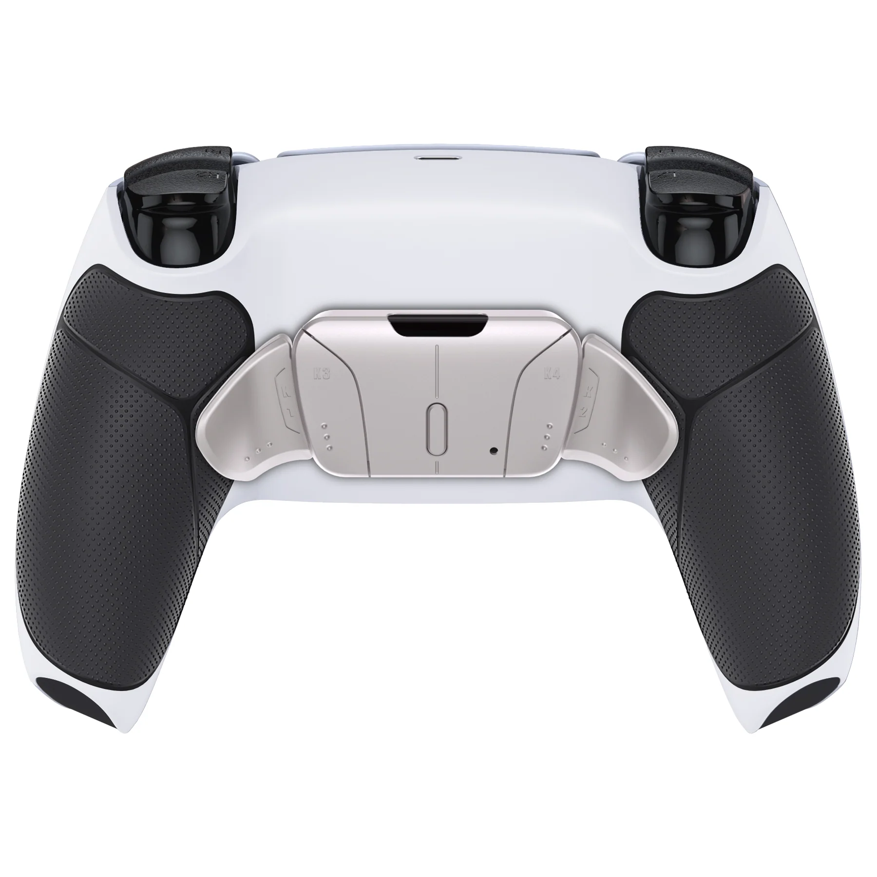 eXtremeRate Silver Real Metal Buttons (RMB) Version RISE4 Remap Kit for PS5 Controller BDM-010/020 - Rubberized White Black - Image 7