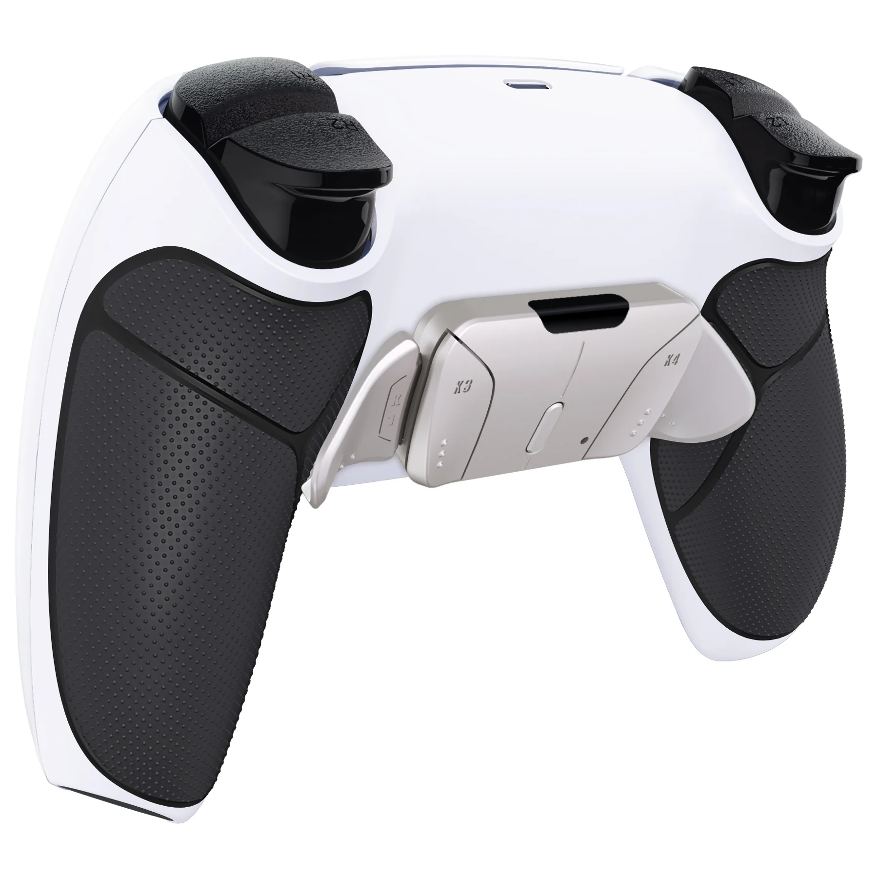 eXtremeRate Silver Real Metal Buttons (RMB) Version RISE4 Remap Kit for PS5 Controller BDM-010/020 - Rubberized White Black - Image 8