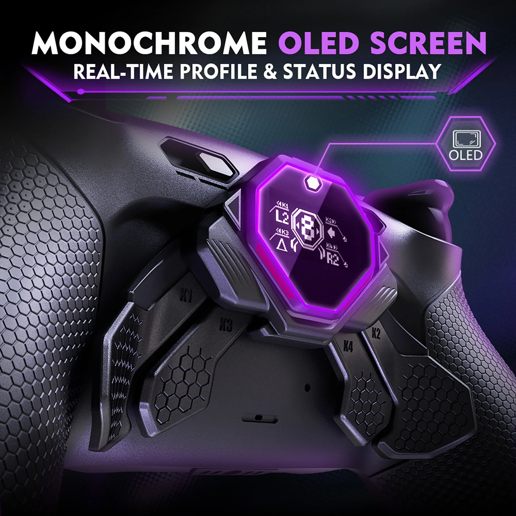 eXtremeRate SPARK Back Paddles Kit with OLED Display & Clicky Trigger Stops & Ergonomic Grips for PS5 Controller BDM-010/020 - Rubberized Black - Image 6
