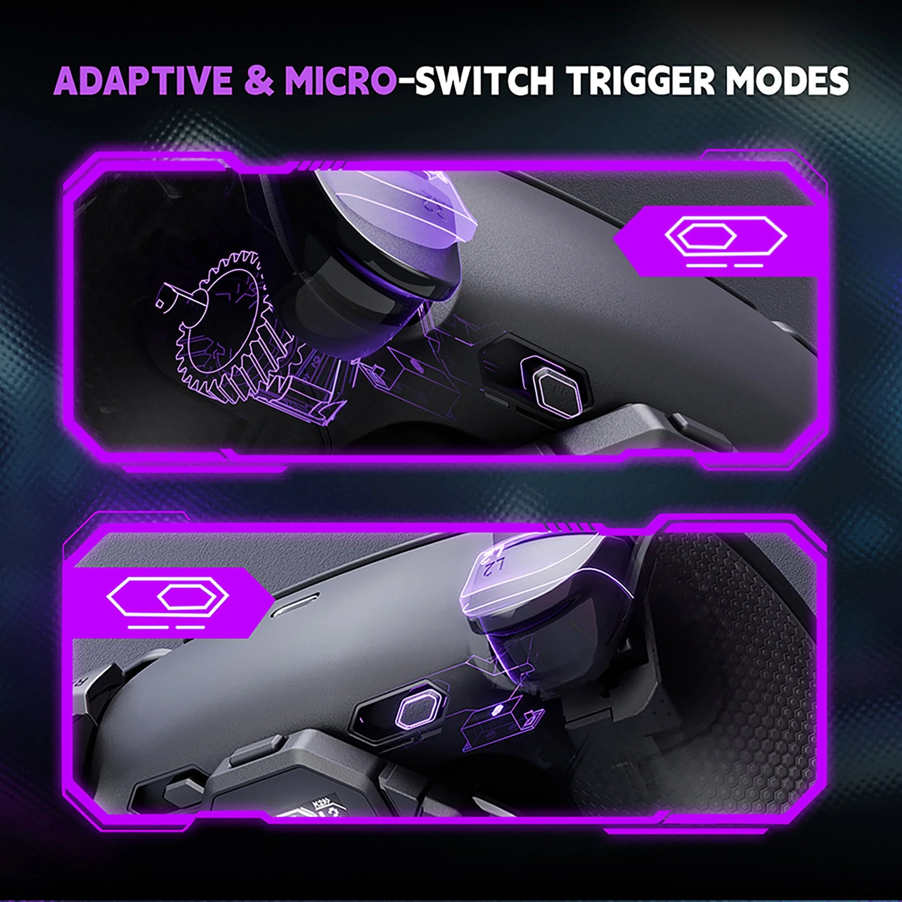eXtremeRate SPARK Back Paddles Kit with OLED Display & Clicky Trigger Stops & Ergonomic Grips for PS5 Controller BDM-010/020 - Rubberized Black - Image 7
