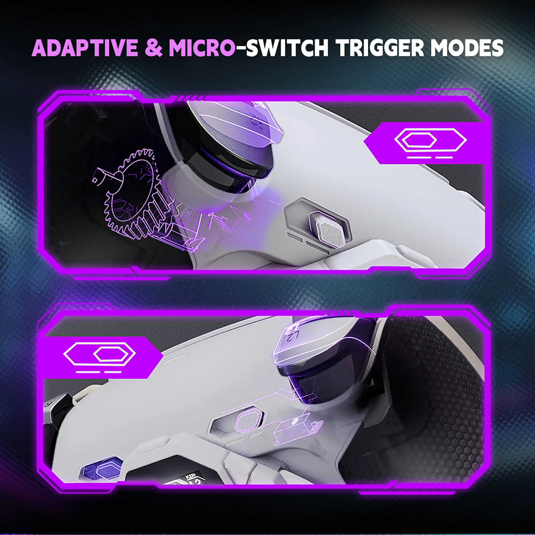 eXtremeRate SPARK Back Paddles Kit with OLED Display & Clicky Trigger Stops & Ergonomic Grips for PS5 Controller BDM-010/020 - Rubberized White & Black - Image 7