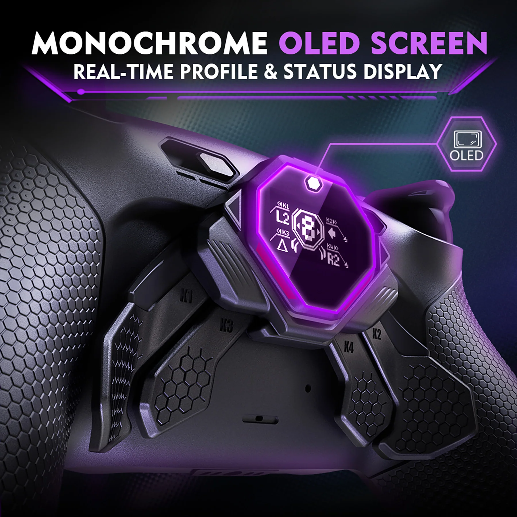 eXtremeRate SPARK Back Paddles Kit with OLED Display & Clicky Trigger Stops & Ergonomic Grips for PS5 Controller BDM-030/040/050/060 - Rubberized Black - Image 6
