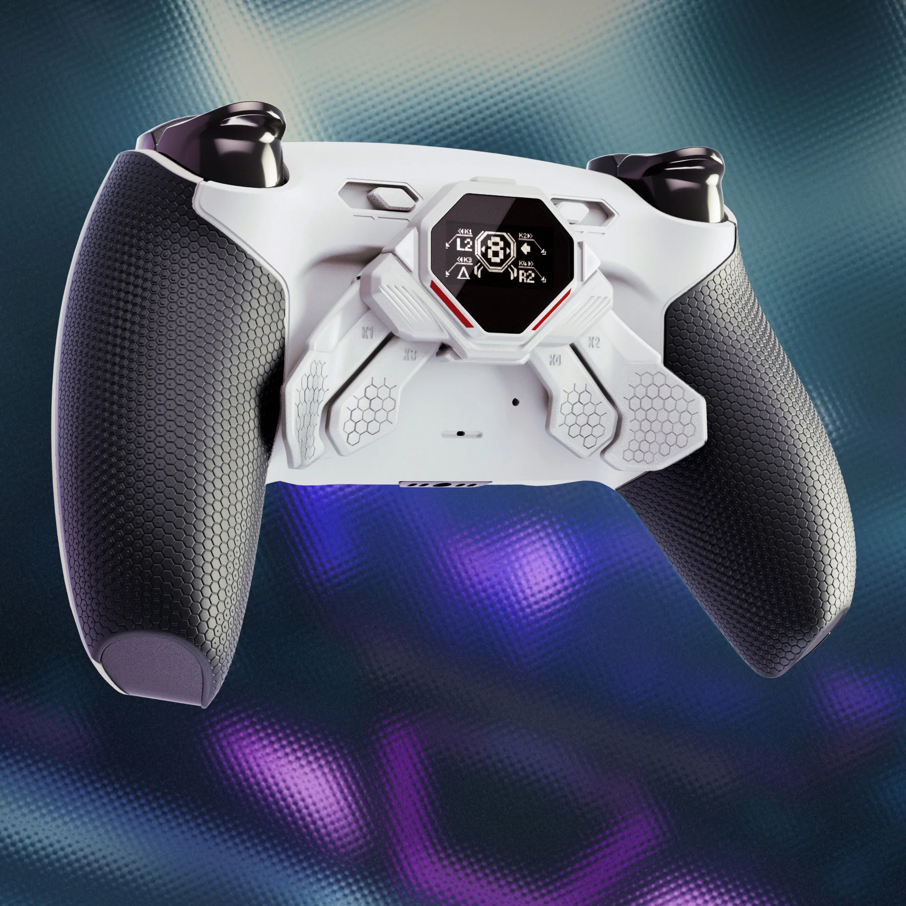 eXtremeRate SPARK Back Paddles Kit with OLED Display & Clicky Trigger Stops & Ergonomic Grips for PS5 Controller BDM-030/040/050/060 - Rubberized White & Black - Image 9