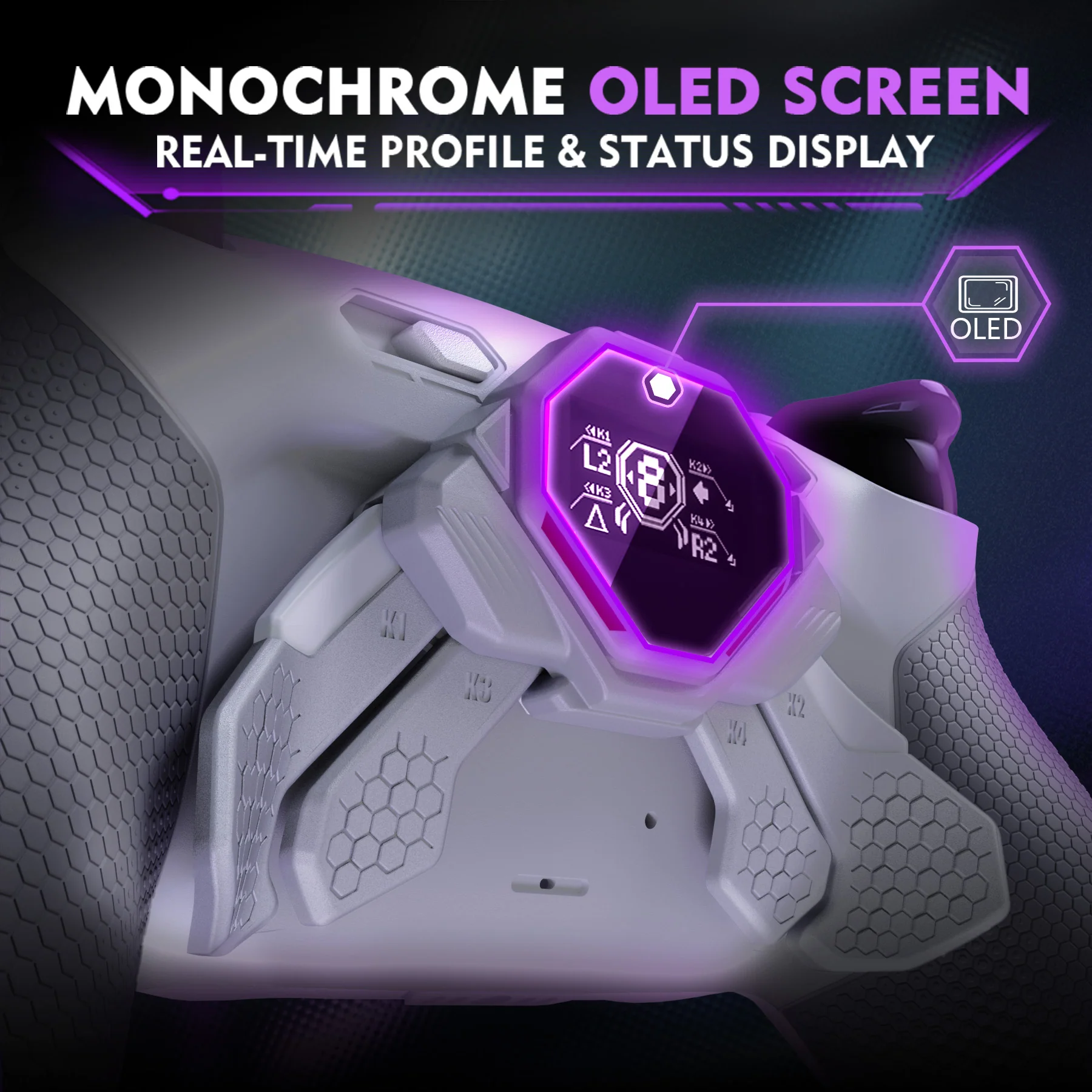 eXtremeRate SPARK Back Paddles Kit with OLED Display & Clicky Trigger Stops & Ergonomic Grips for PS5 Controller BDM-030/040/050 - Rubberized New Hope Gray & Classic Gray - Image 6