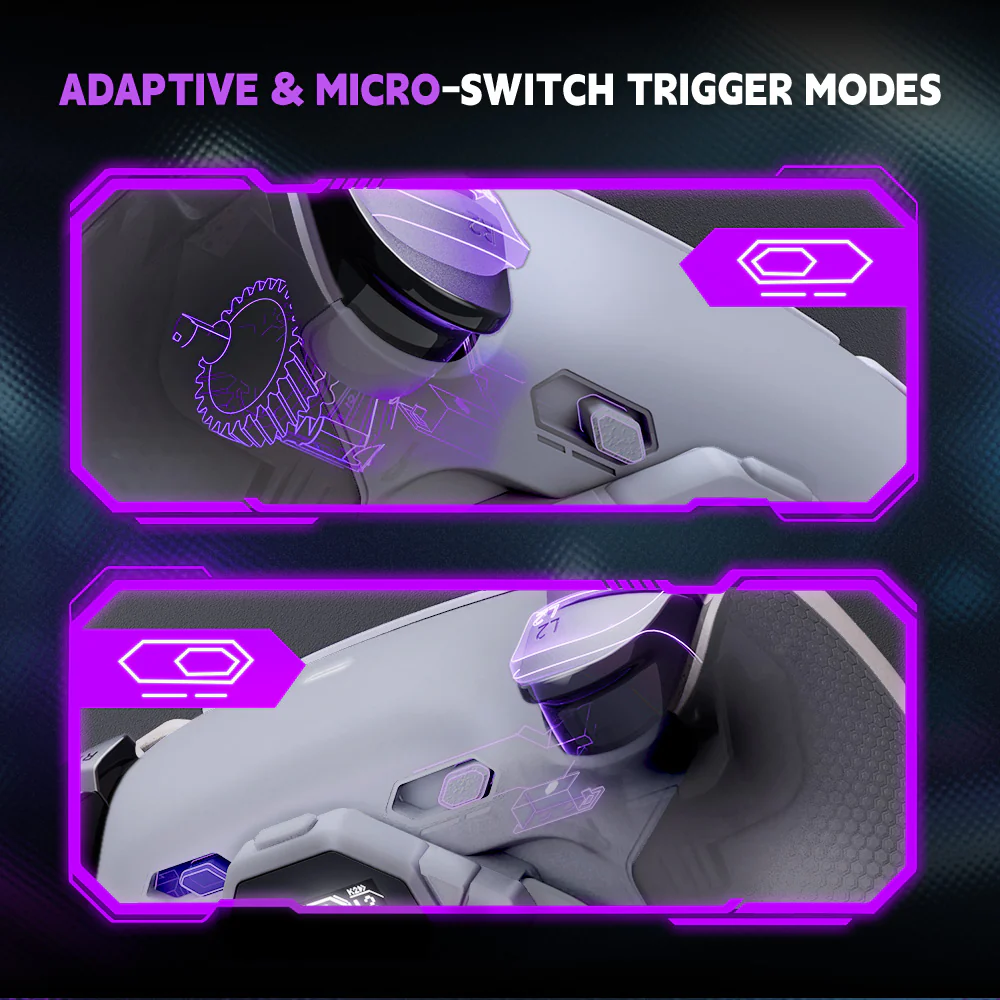 eXtremeRate SPARK Back Paddles Kit with OLED Display & Clicky Trigger Stops & Ergonomic Grips for PS5 Controller BDM-030/040/050 - Rubberized New Hope Gray & Classic Gray - Image 7
