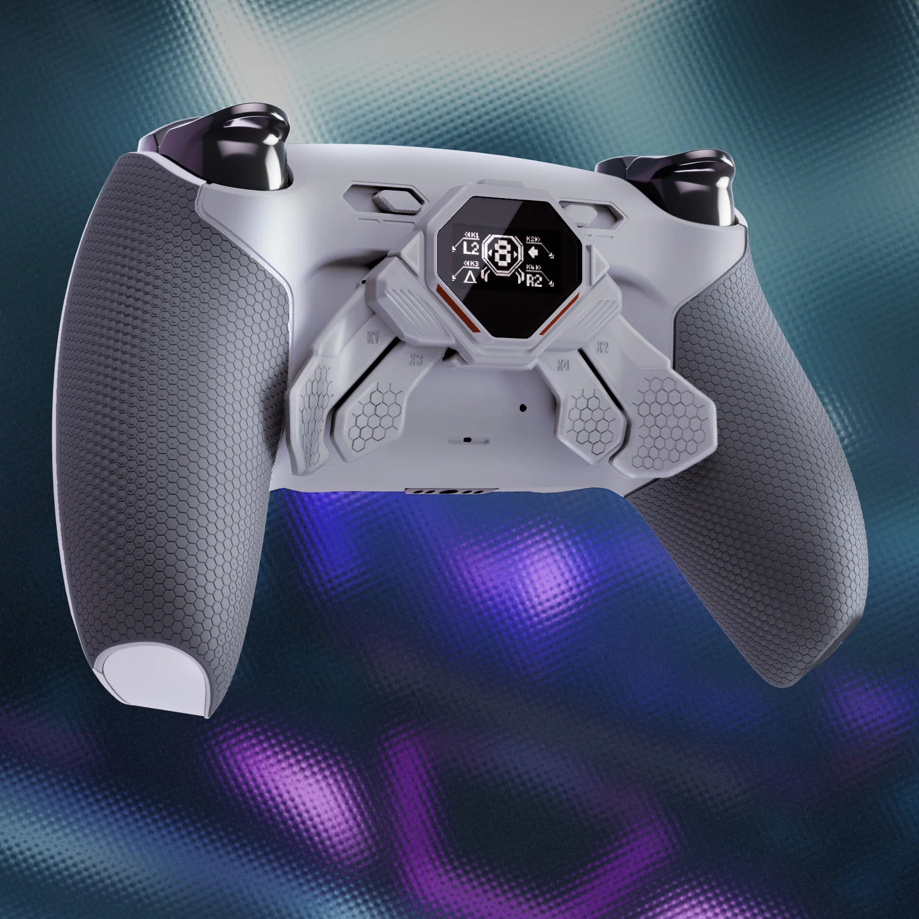 eXtremeRate SPARK Back Paddles Kit with OLED Display & Clicky Trigger Stops & Ergonomic Grips for PS5 Controller BDM-030/040/050 - Rubberized New Hope Gray & Classic Gray - Image 9