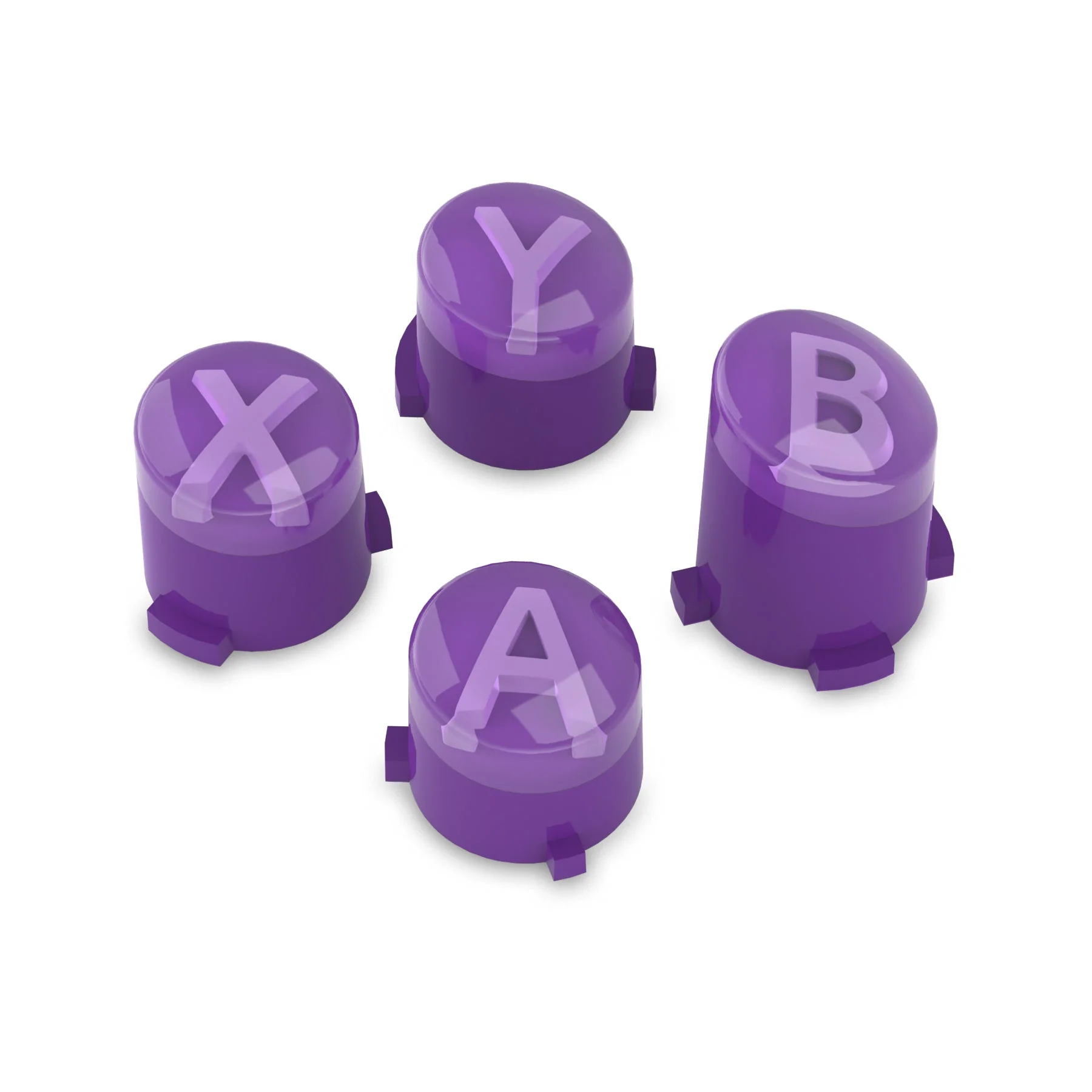 eXtremeRate Three-Tone ABXY Action Buttons with Classic Symbols for Xbox Series X/S Controller & Xbox One X/S & Xbox One Elite V1/V2 Controller - Mist Purple & Clear & Taro Purple - Image 2