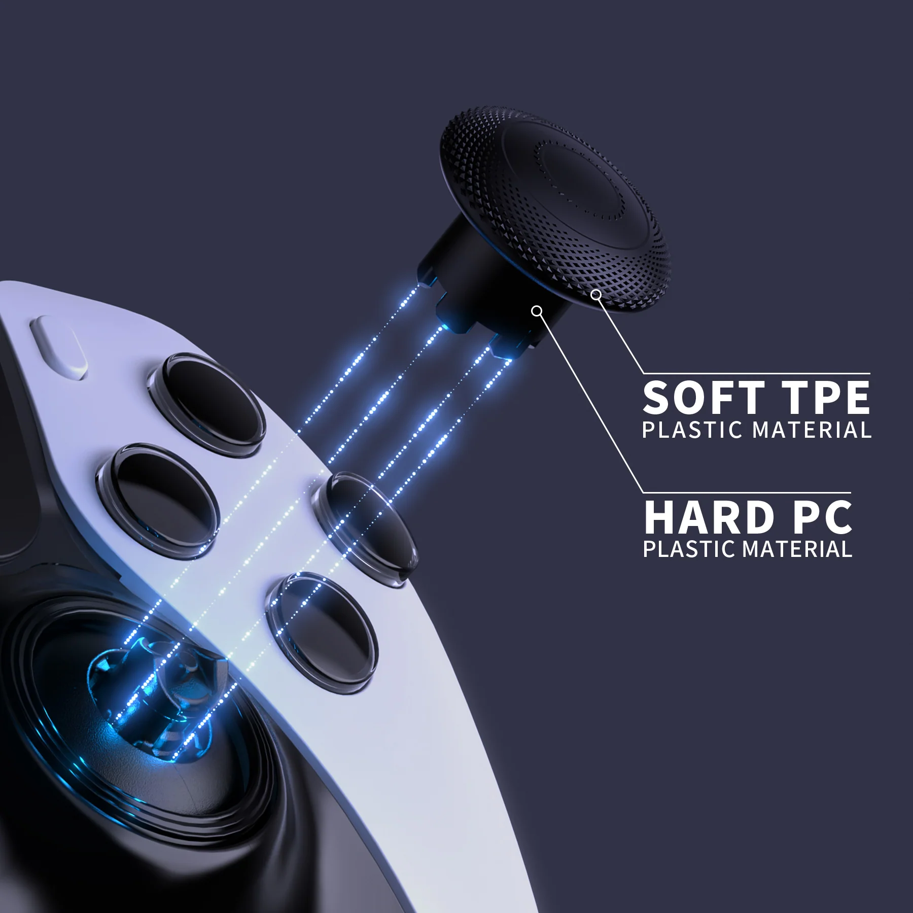 eXtremeRate ThumbsGear Interchangeable Thumbsticks for PS5 Edge Controller - Black - Image 5