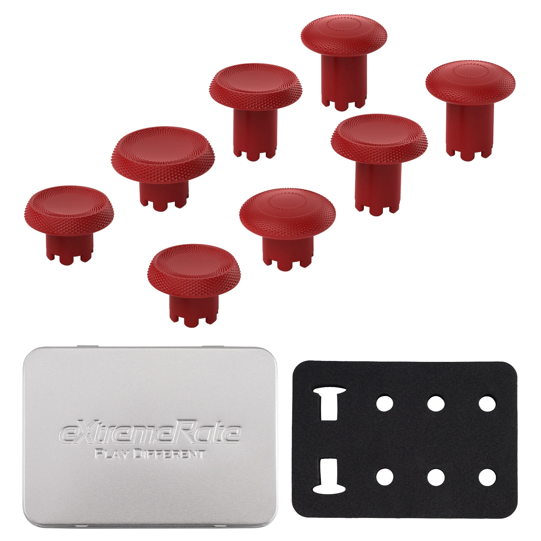 eXtremeRate ThumbsGear Interchangeable Thumbsticks for PS5 Edge Controller - Carmine Red - Image 2
