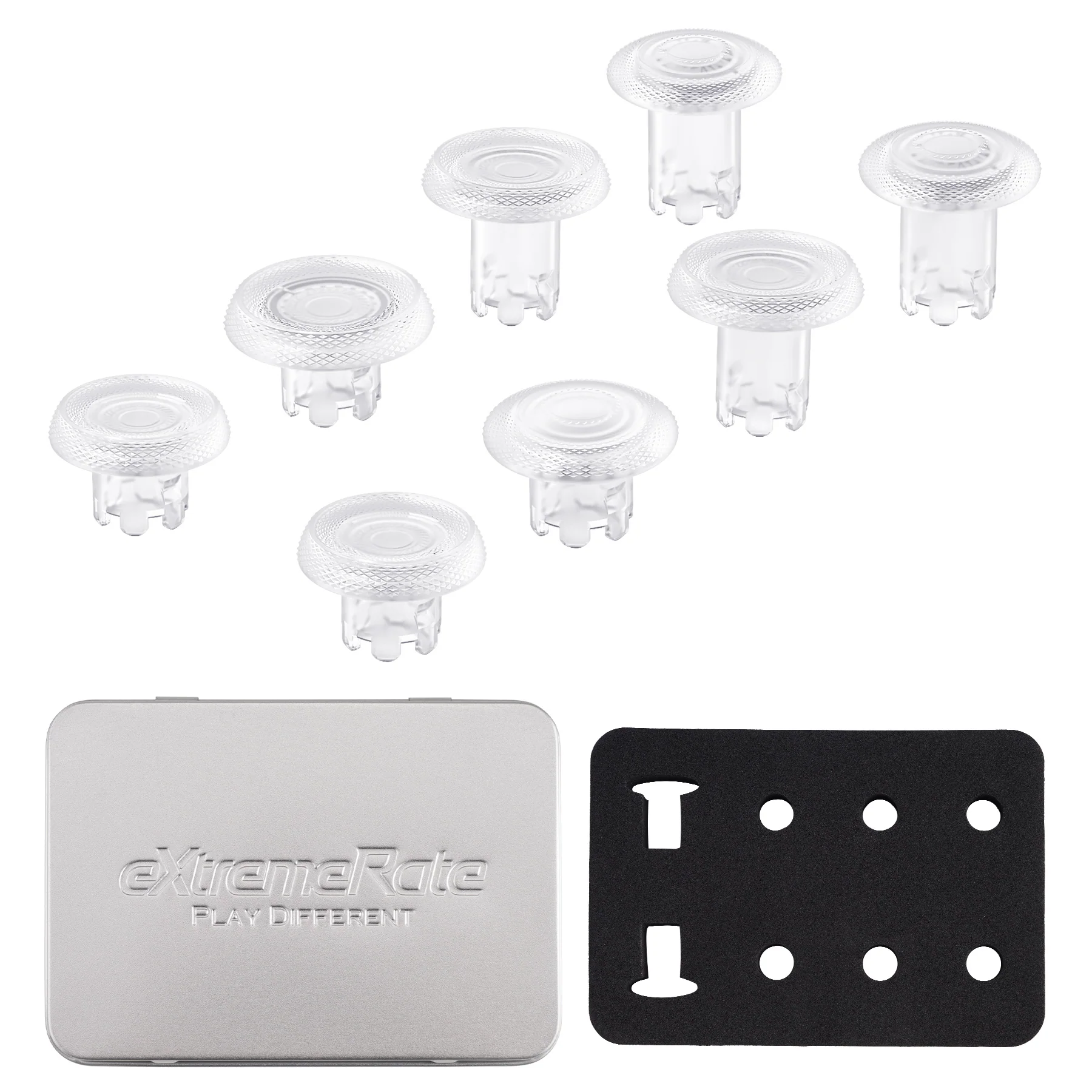 eXtremeRate ThumbsGear Interchangeable Thumbsticks for PS5 Edge Controller - Clear - Image 2
