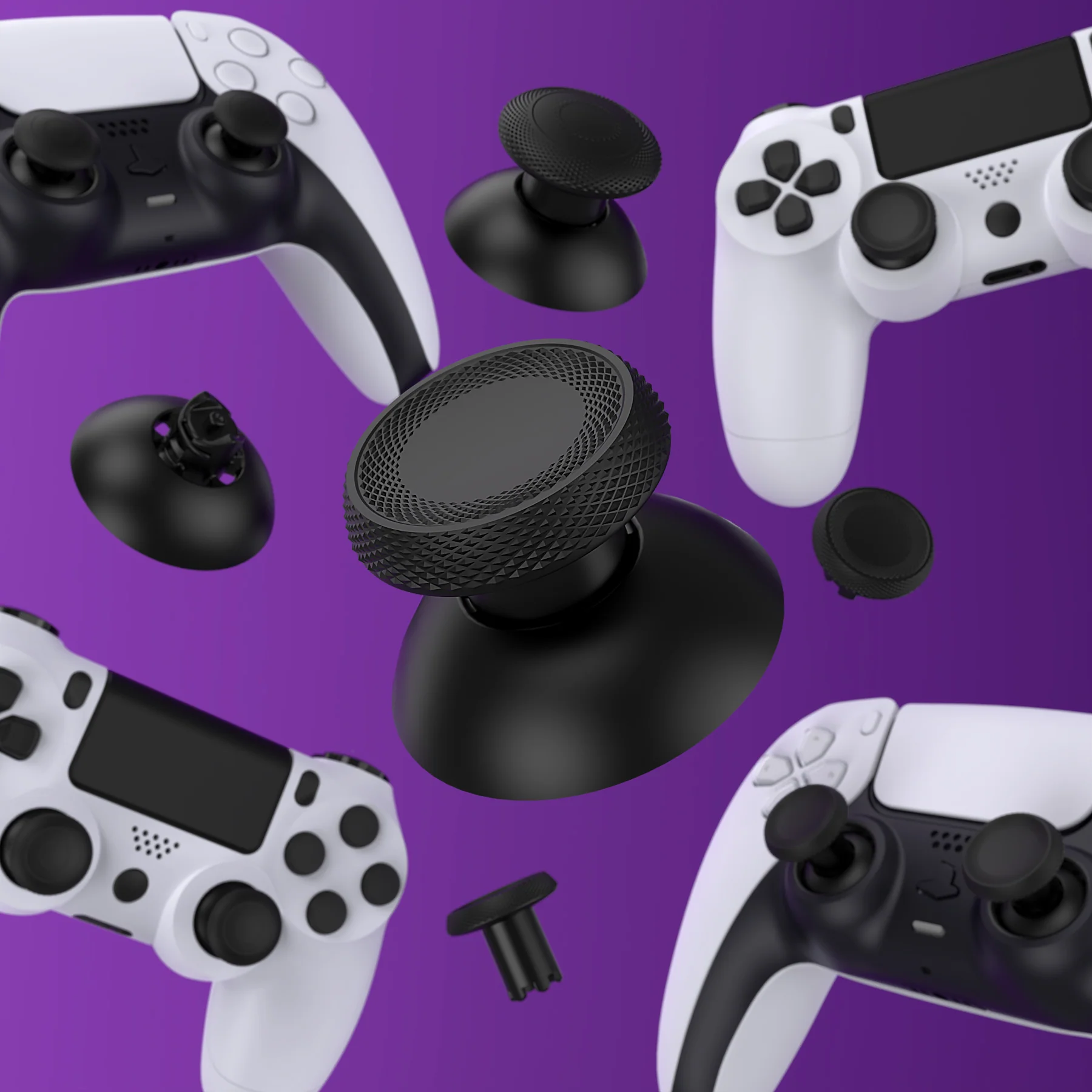 eXtremeRate ThumbsGear V3 Interchangeable Ergonomic Thumbstick for PS5 & PS4 Controller - Black - Image 11
