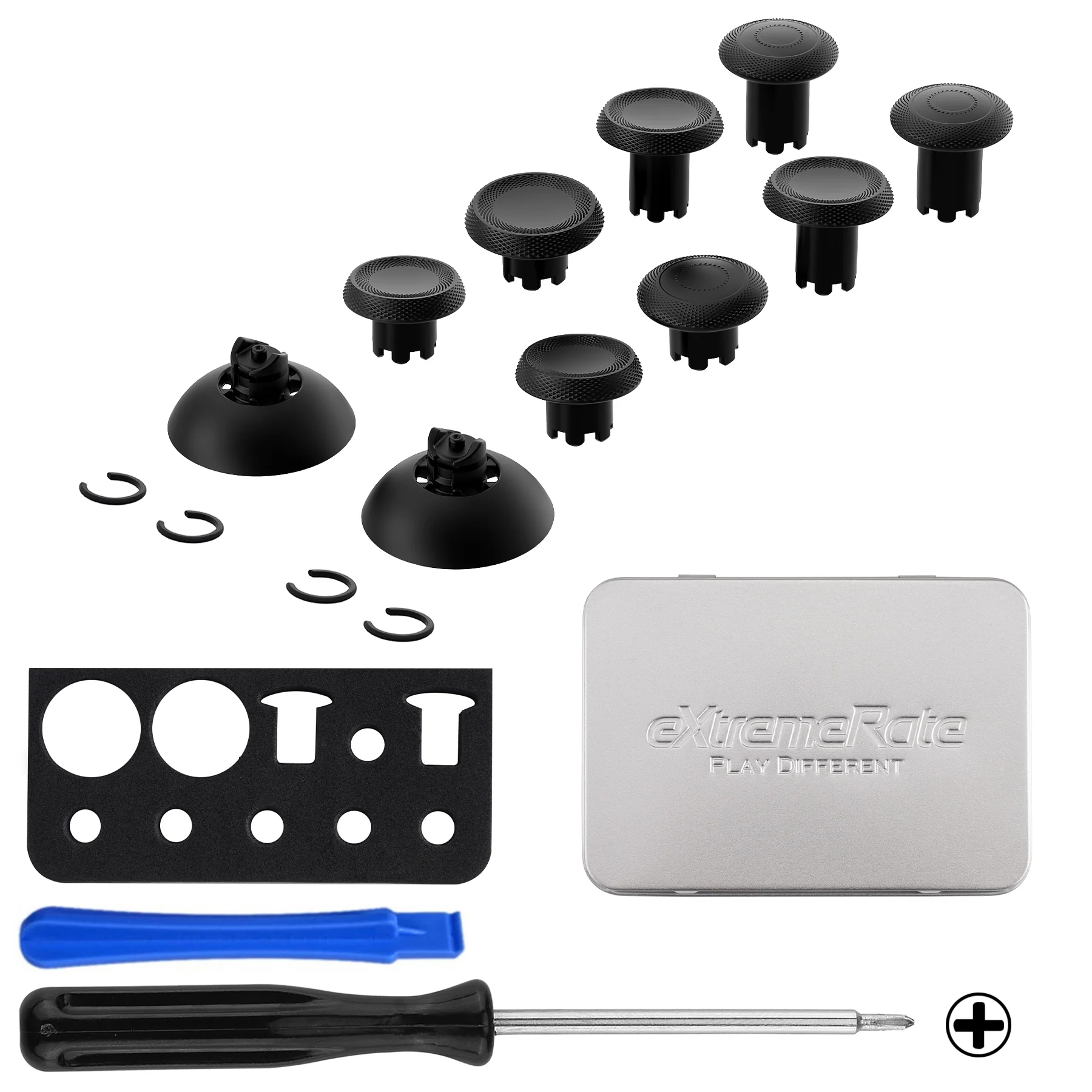 eXtremeRate ThumbsGear V3 Interchangeable Ergonomic Thumbstick for PS5 & PS4 Controller - Black - Image 2