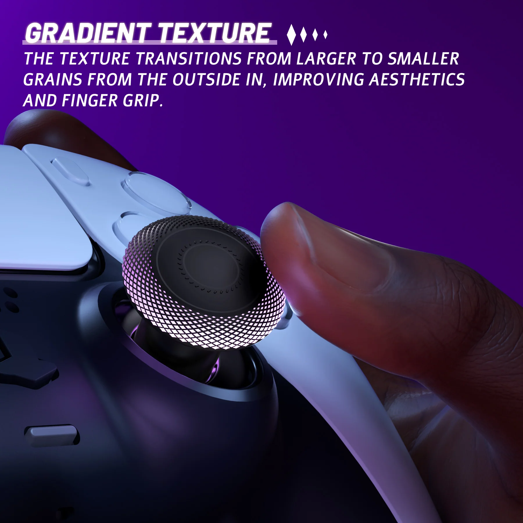 eXtremeRate ThumbsGear V3 Interchangeable Ergonomic Thumbstick for PS5 & PS4 Controller - Black - Image 7