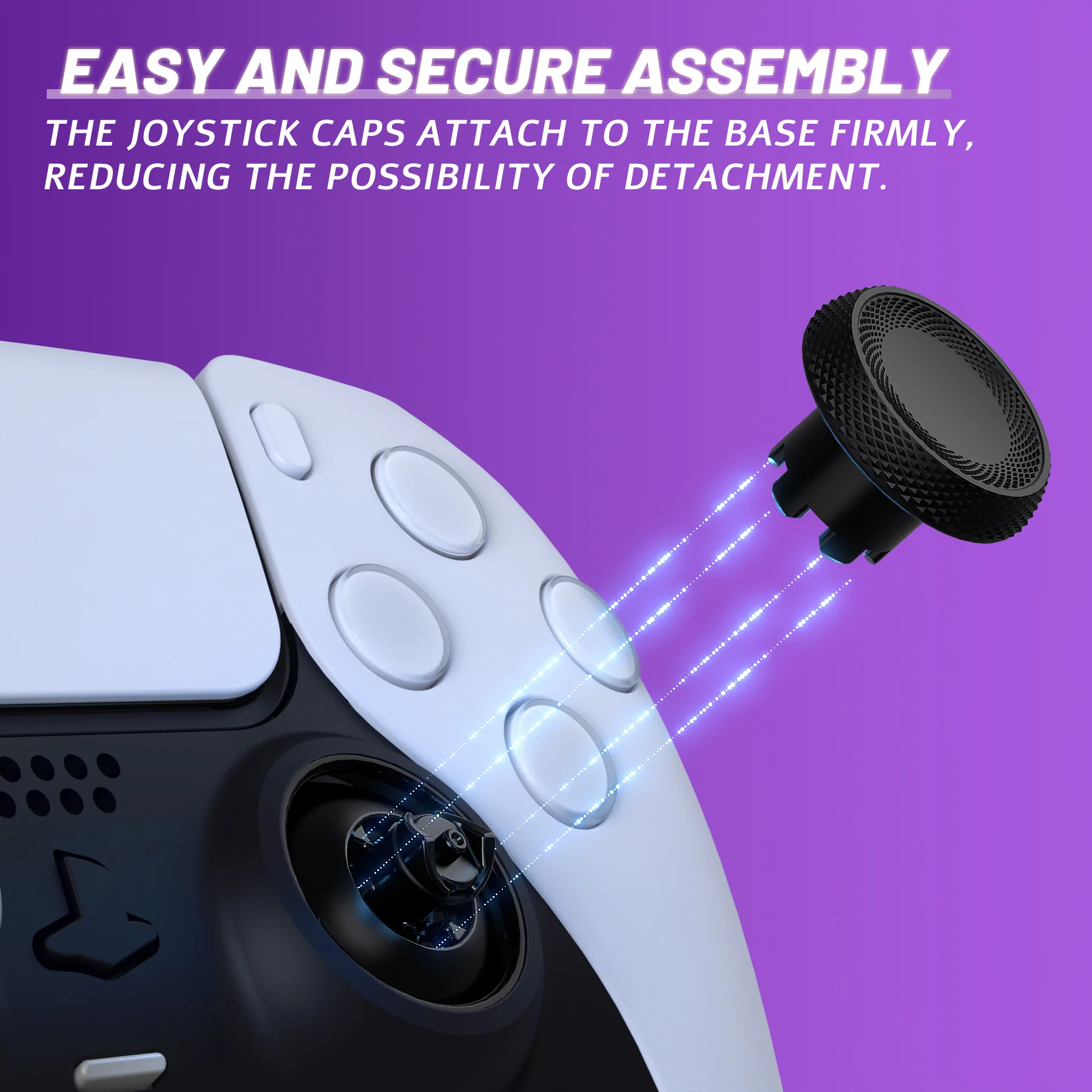 eXtremeRate ThumbsGear V3 Interchangeable Ergonomic Thumbstick for PS5 & PS4 Controller - Black - Image 8