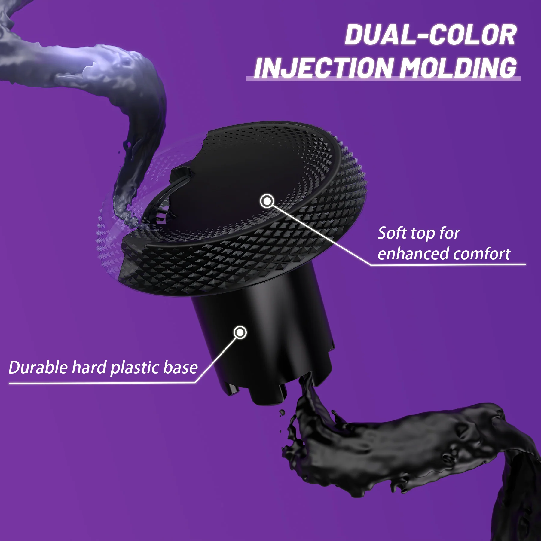 eXtremeRate ThumbsGear V3 Interchangeable Ergonomic Thumbstick for PS5 & PS4 Controller - Black - Image 9