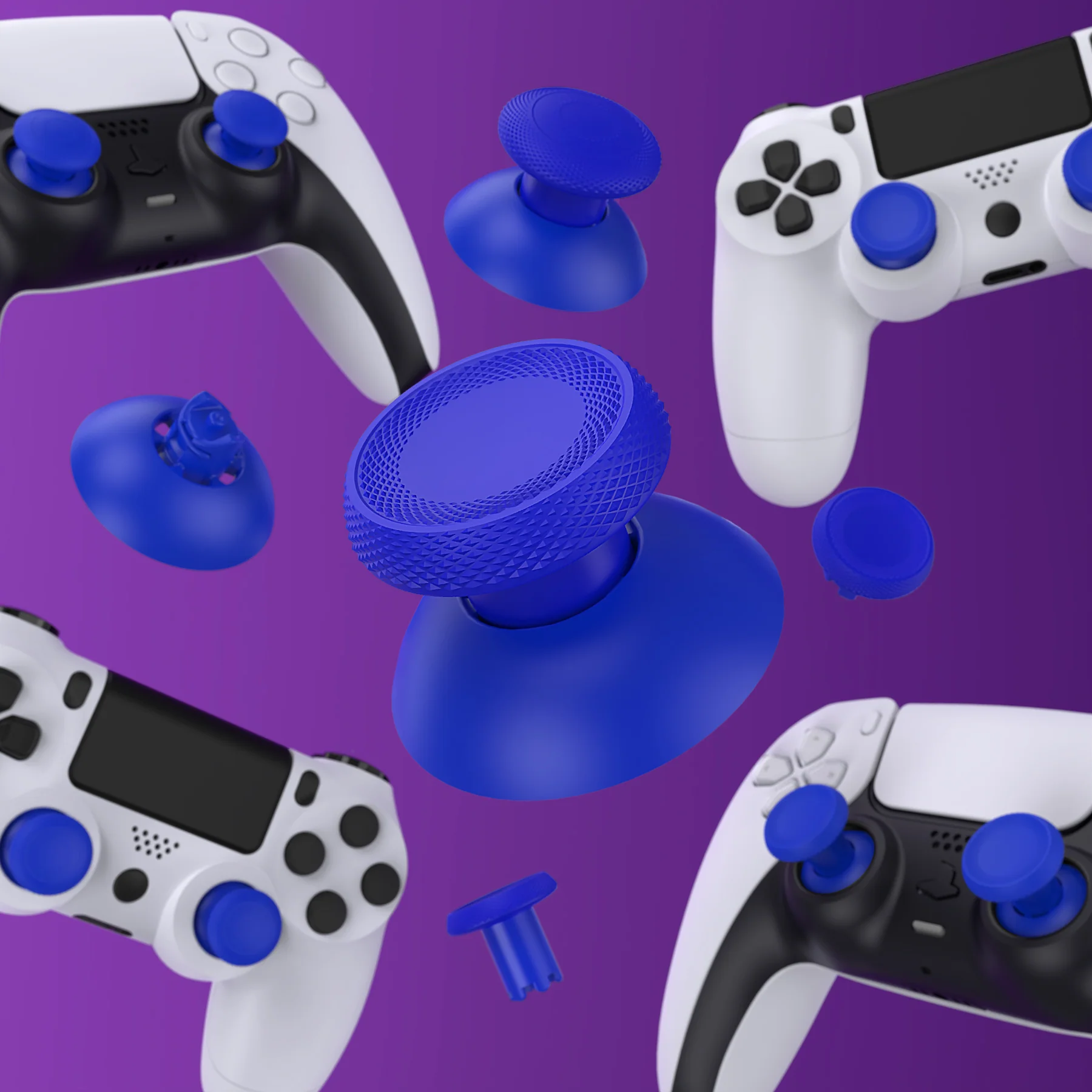 eXtremeRate ThumbsGear V3 Interchangeable Ergonomic Thumbstick for PS5 & PS4 Controller - Blue - Image 11