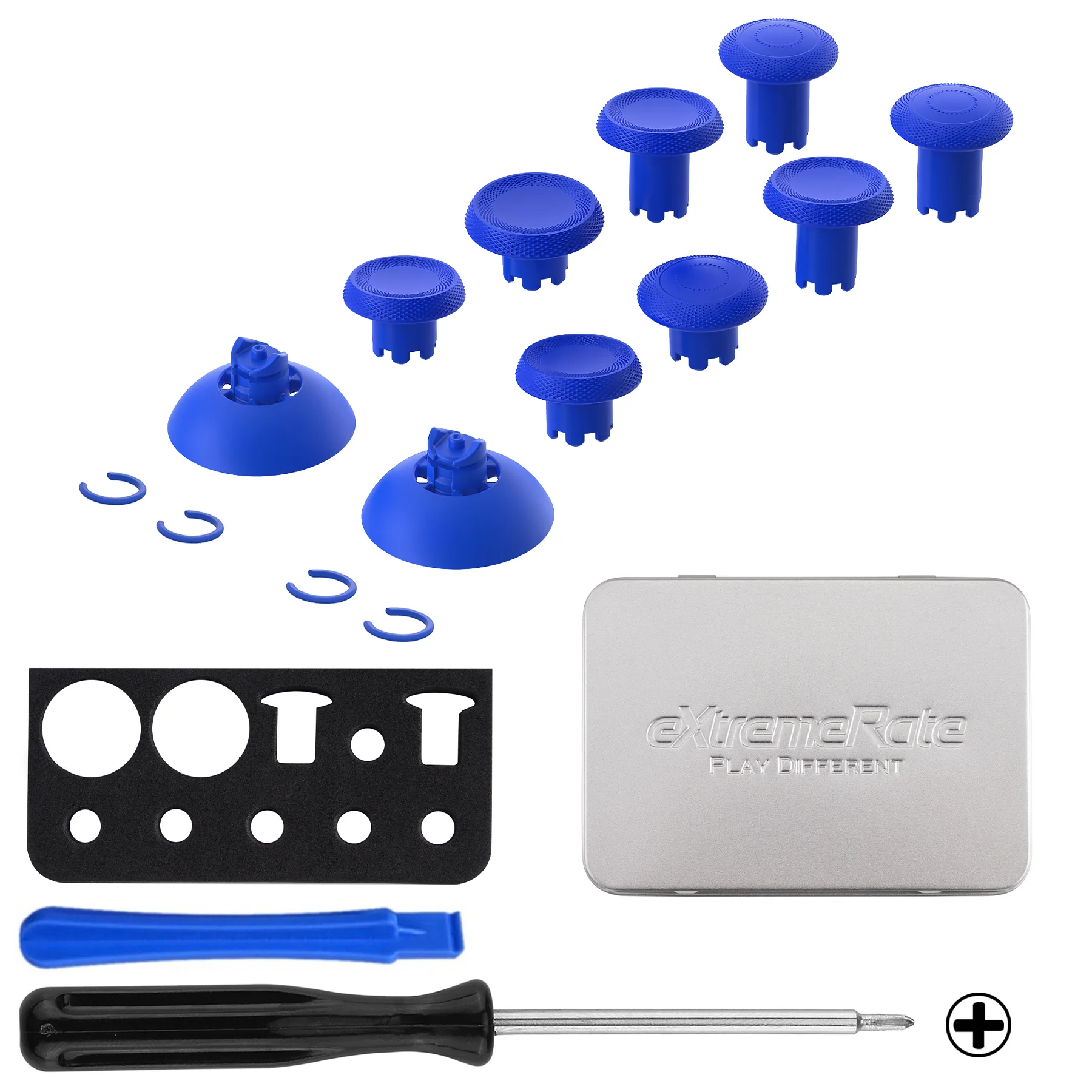 eXtremeRate ThumbsGear V3 Interchangeable Ergonomic Thumbstick for PS5 & PS4 Controller - Blue - Image 2