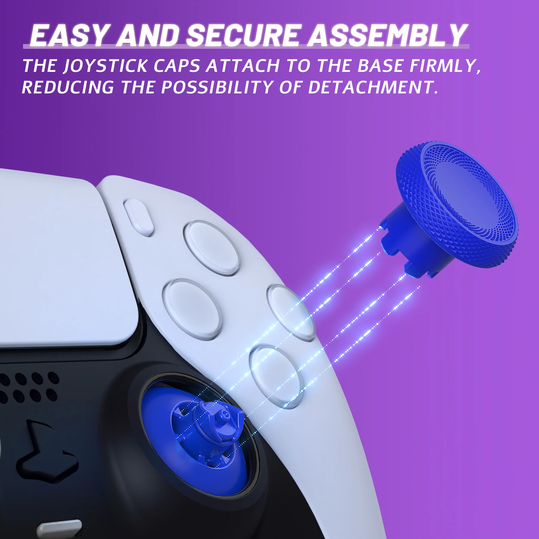 eXtremeRate ThumbsGear V3 Interchangeable Ergonomic Thumbstick for PS5 & PS4 Controller - Blue - Image 8