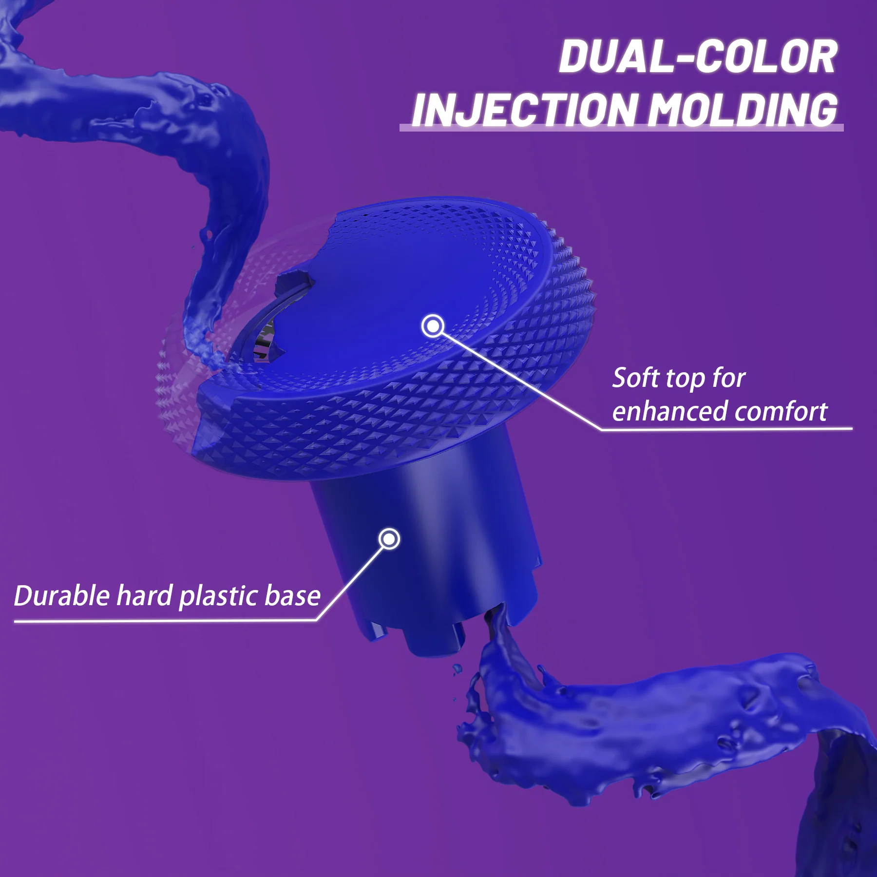 eXtremeRate ThumbsGear V3 Interchangeable Ergonomic Thumbstick for PS5 & PS4 Controller - Blue - Image 9