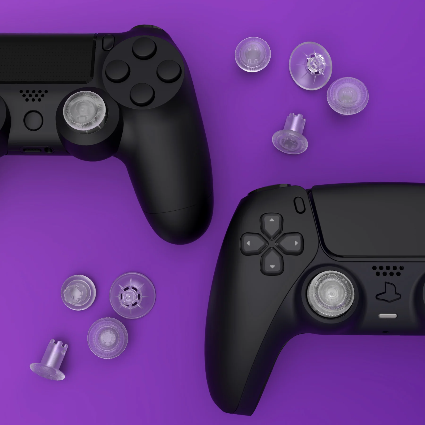 eXtremeRate ThumbsGear V3 Interchangeable Ergonomic Thumbstick for PS5 & PS4 Controller - Clear - Image 10