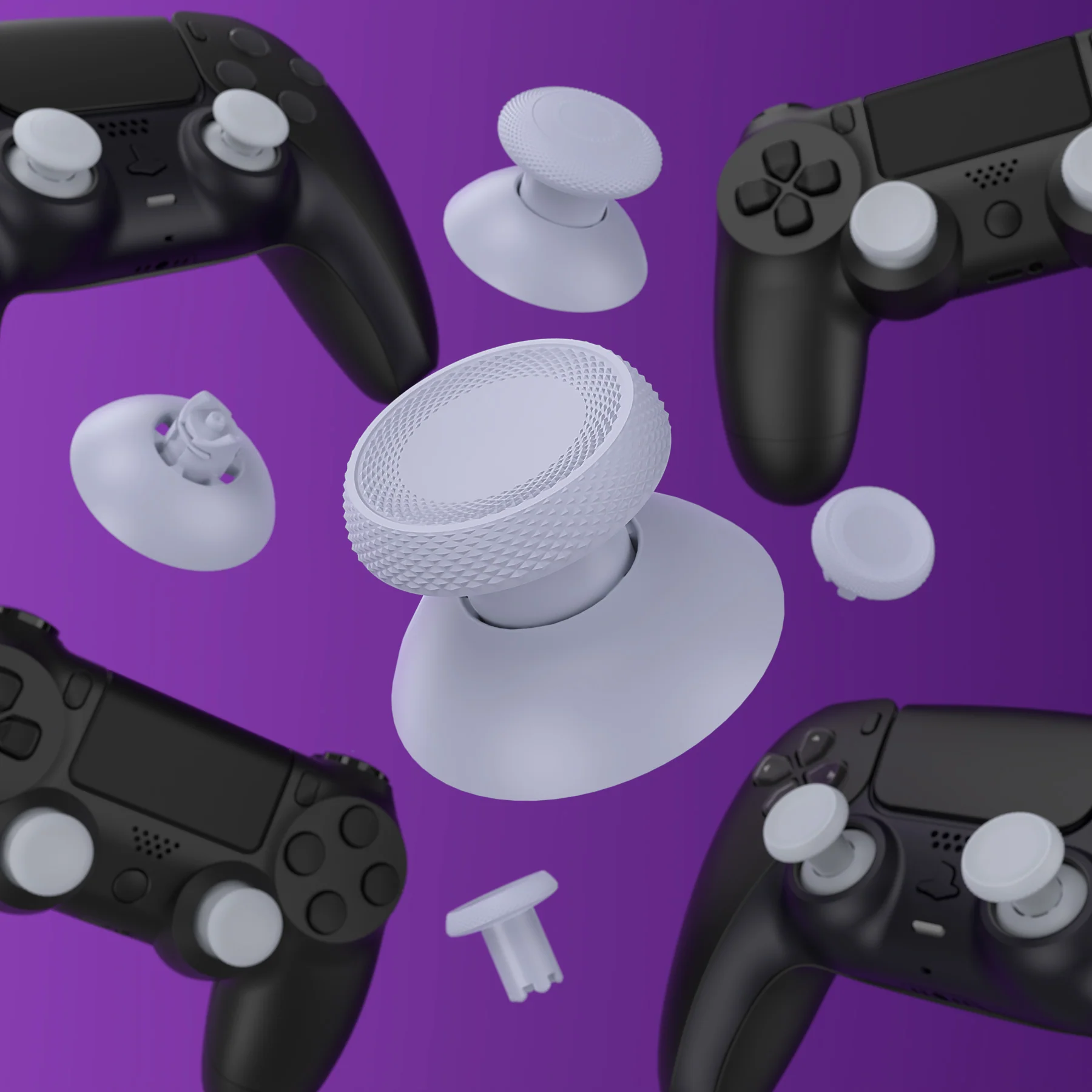 eXtremeRate ThumbsGear V3 Interchangeable Ergonomic Thumbstick for PS5 & PS4 Controller - Original White - Image 11
