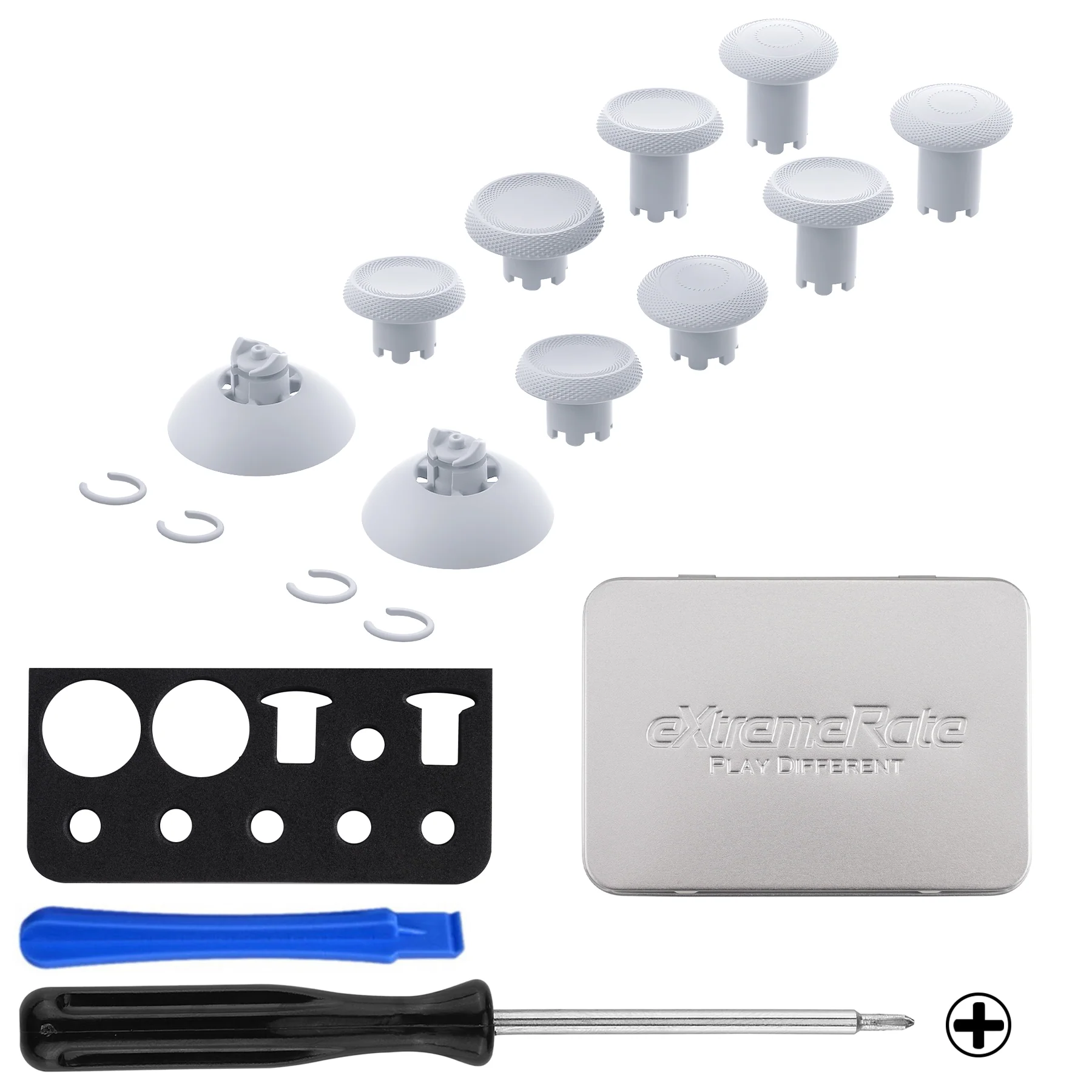 eXtremeRate ThumbsGear V3 Interchangeable Ergonomic Thumbstick for PS5 & PS4 Controller - Original White - Image 2
