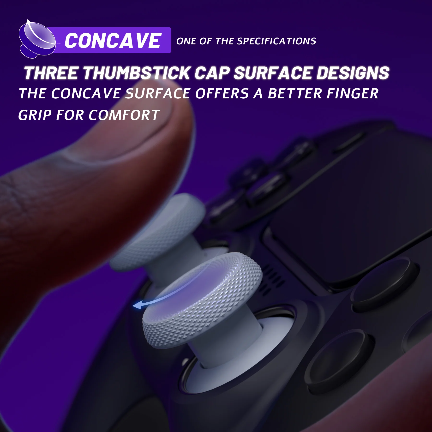 eXtremeRate ThumbsGear V3 Interchangeable Ergonomic Thumbstick for PS5 & PS4 Controller - Original White - Image 4