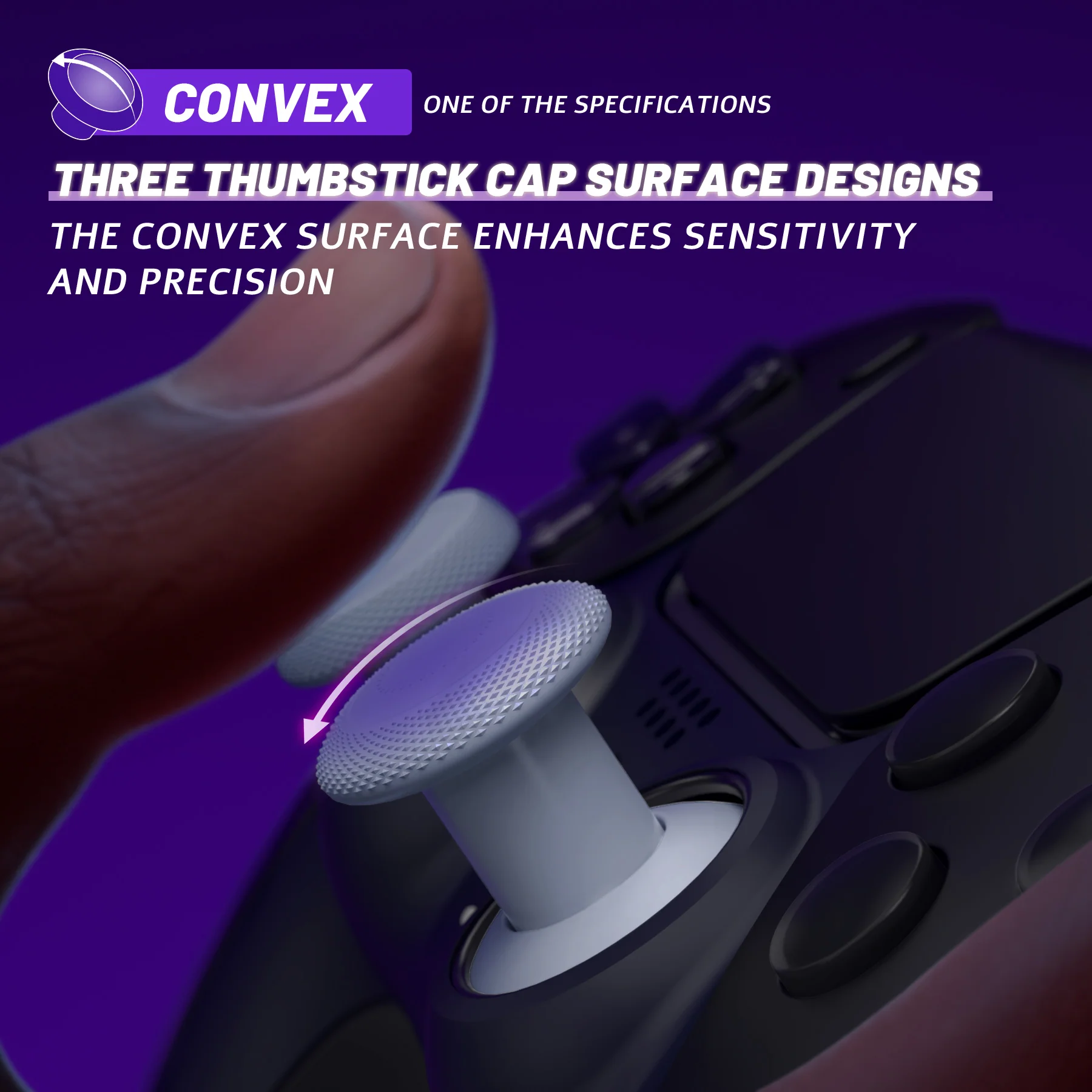 eXtremeRate ThumbsGear V3 Interchangeable Ergonomic Thumbstick for PS5 & PS4 Controller - Original White - Image 5