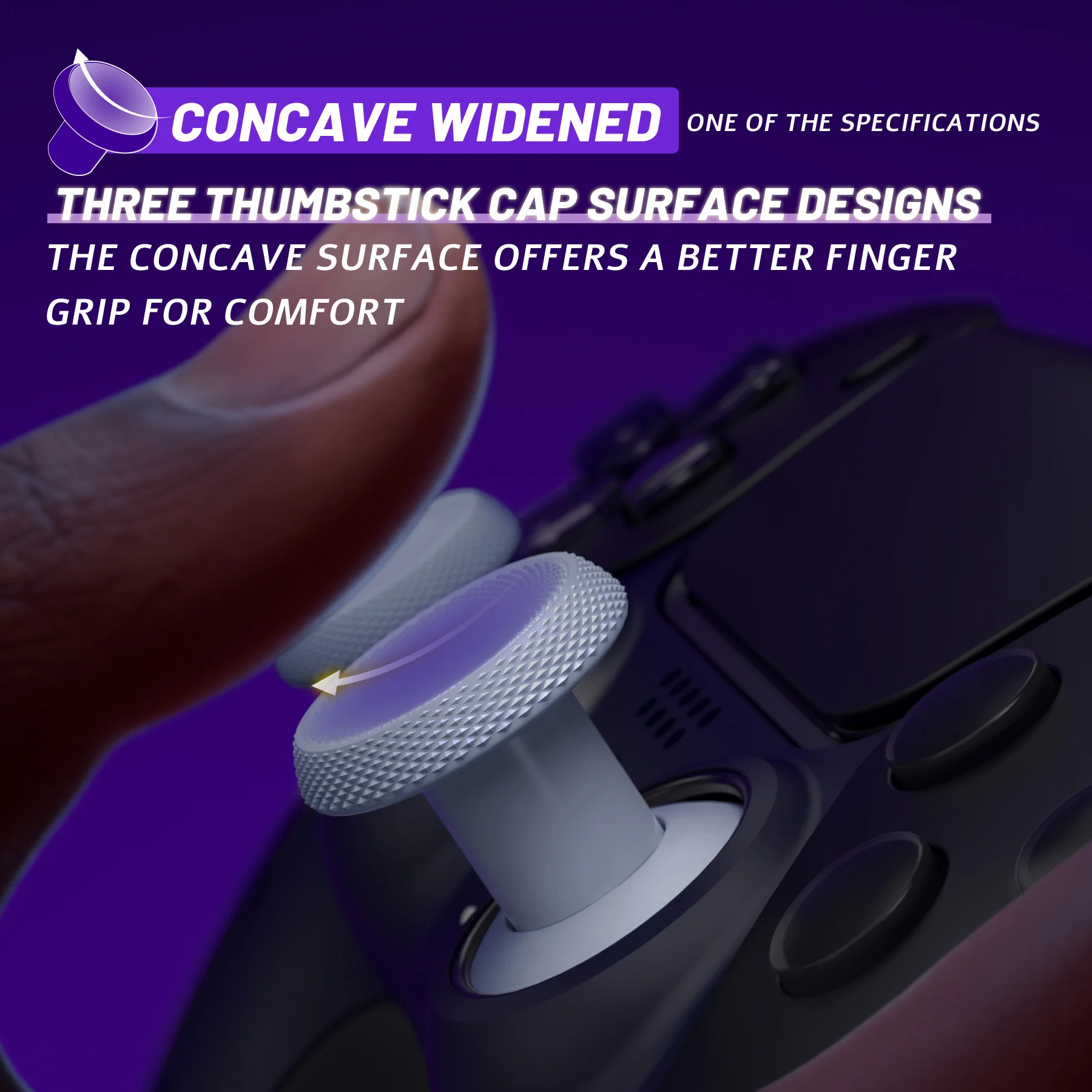 eXtremeRate ThumbsGear V3 Interchangeable Ergonomic Thumbstick for PS5 & PS4 Controller - Original White - Image 6
