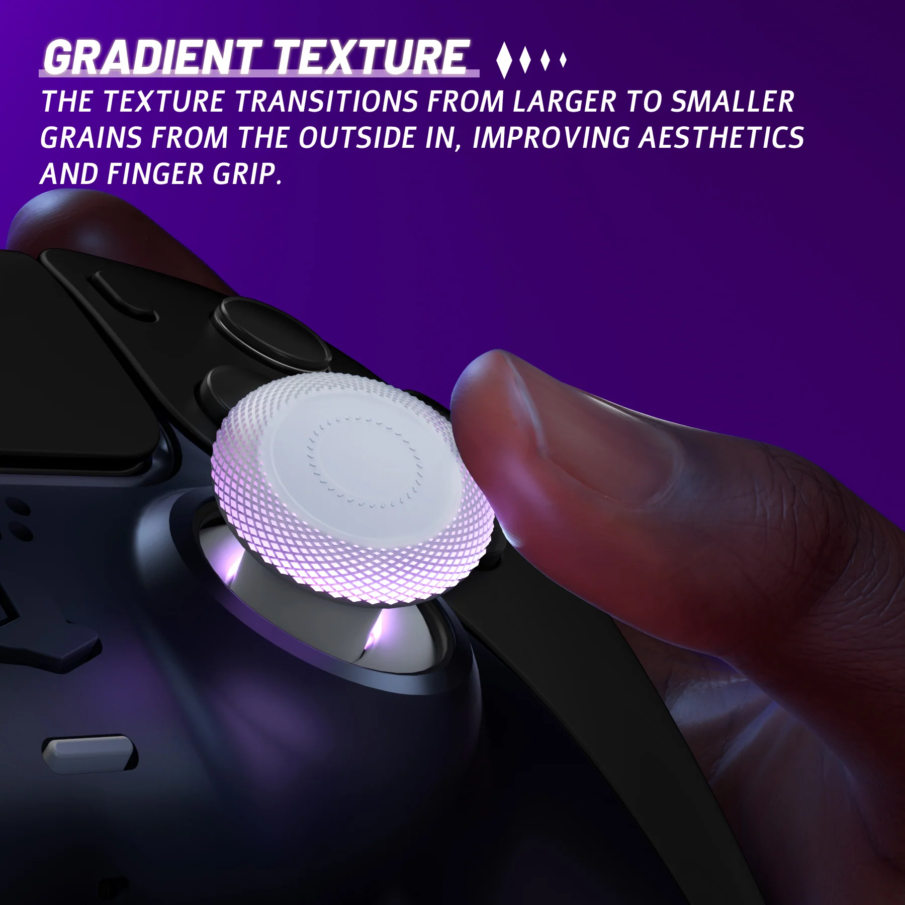 eXtremeRate ThumbsGear V3 Interchangeable Ergonomic Thumbstick for PS5 & PS4 Controller - Original White - Image 7