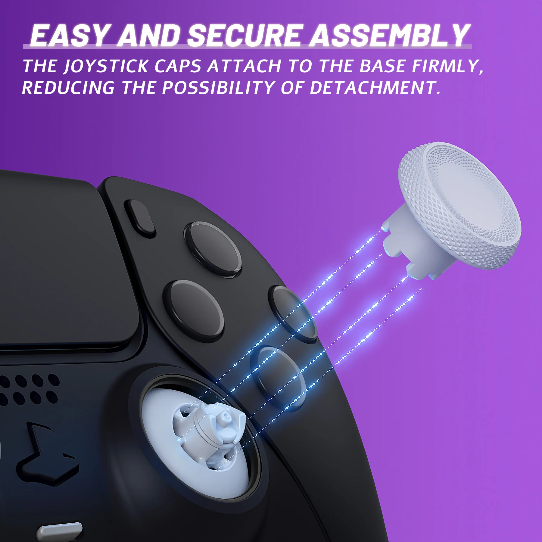 eXtremeRate ThumbsGear V3 Interchangeable Ergonomic Thumbstick for PS5 & PS4 Controller - Original White - Image 8