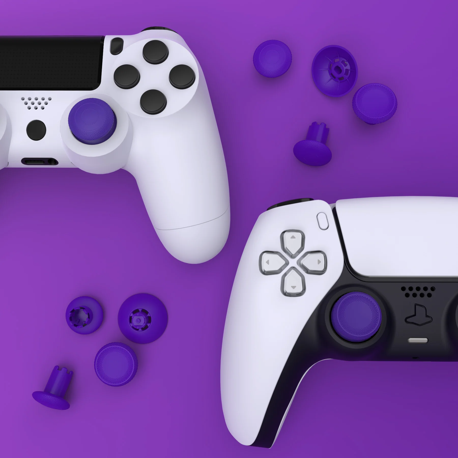 eXtremeRate ThumbsGear V3 Interchangeable Ergonomic Thumbstick for PS5 & PS4 Controller - Purple - Image 10
