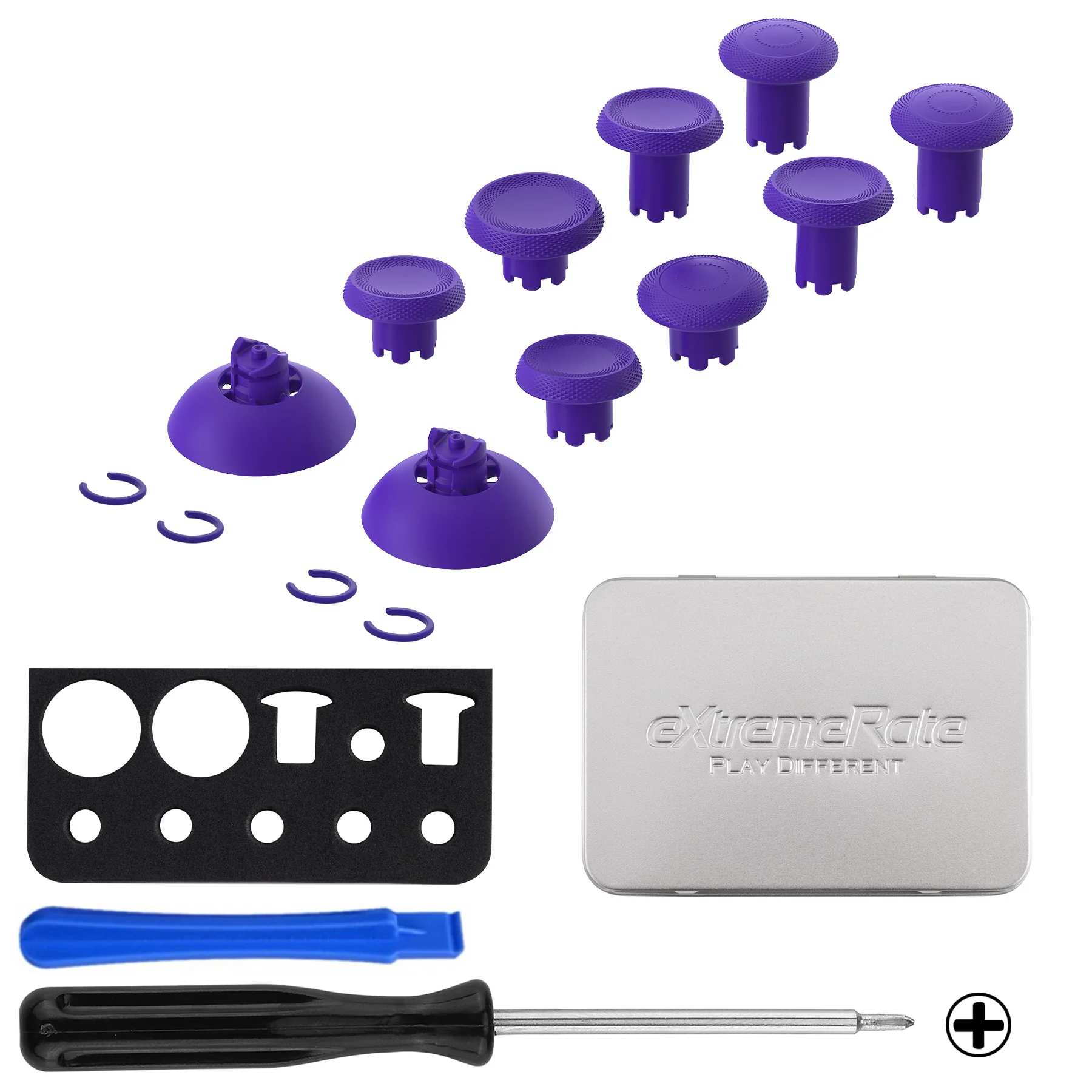 eXtremeRate ThumbsGear V3 Interchangeable Ergonomic Thumbstick for PS5 & PS4 Controller - Purple - Image 2
