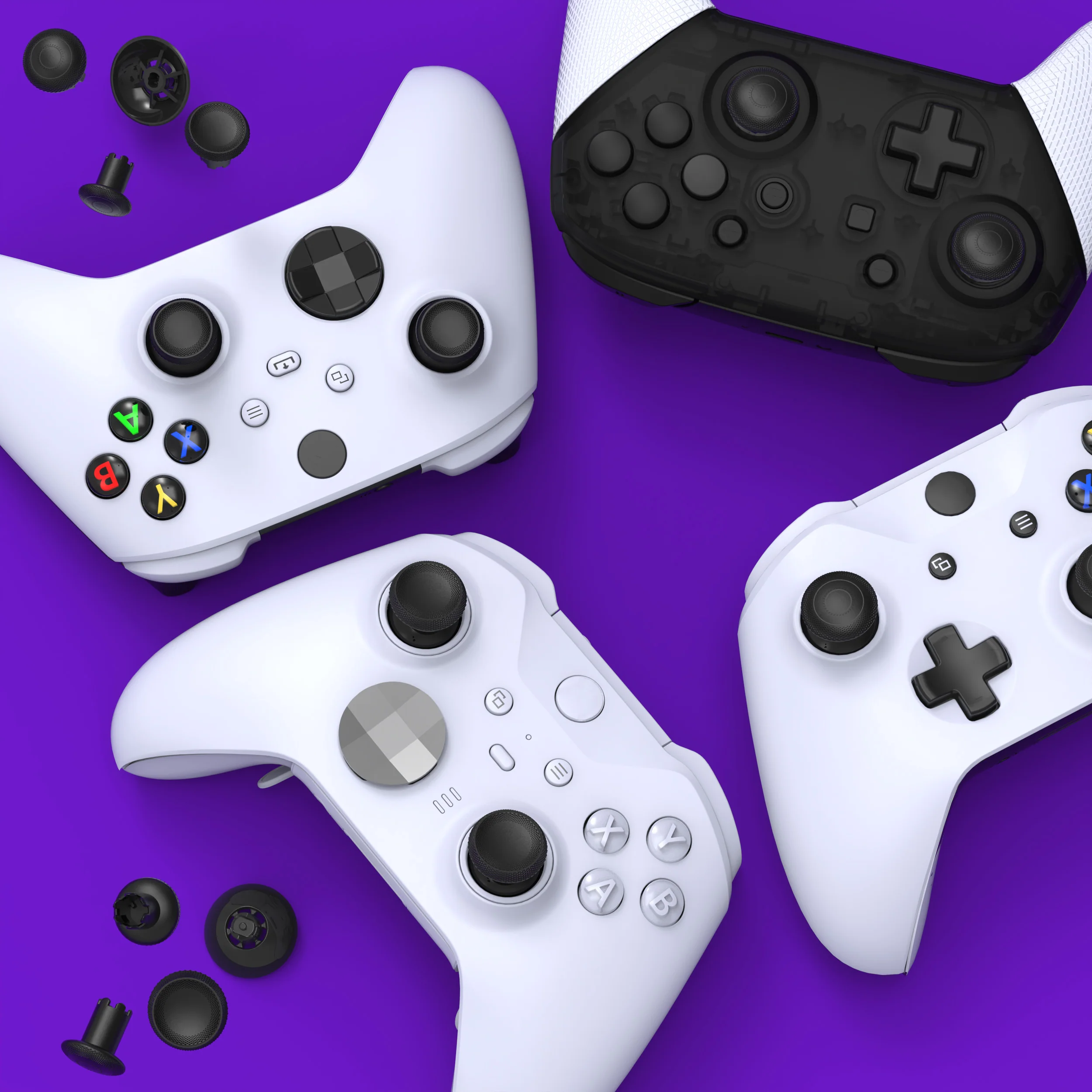 eXtremeRate ThumbsGear V3 Interchangeable Thumbsticks for Xbox Core Controller & Xbox One S/X/Elite Controller & Nintendo Switch Pro Controller - Black - Image 11