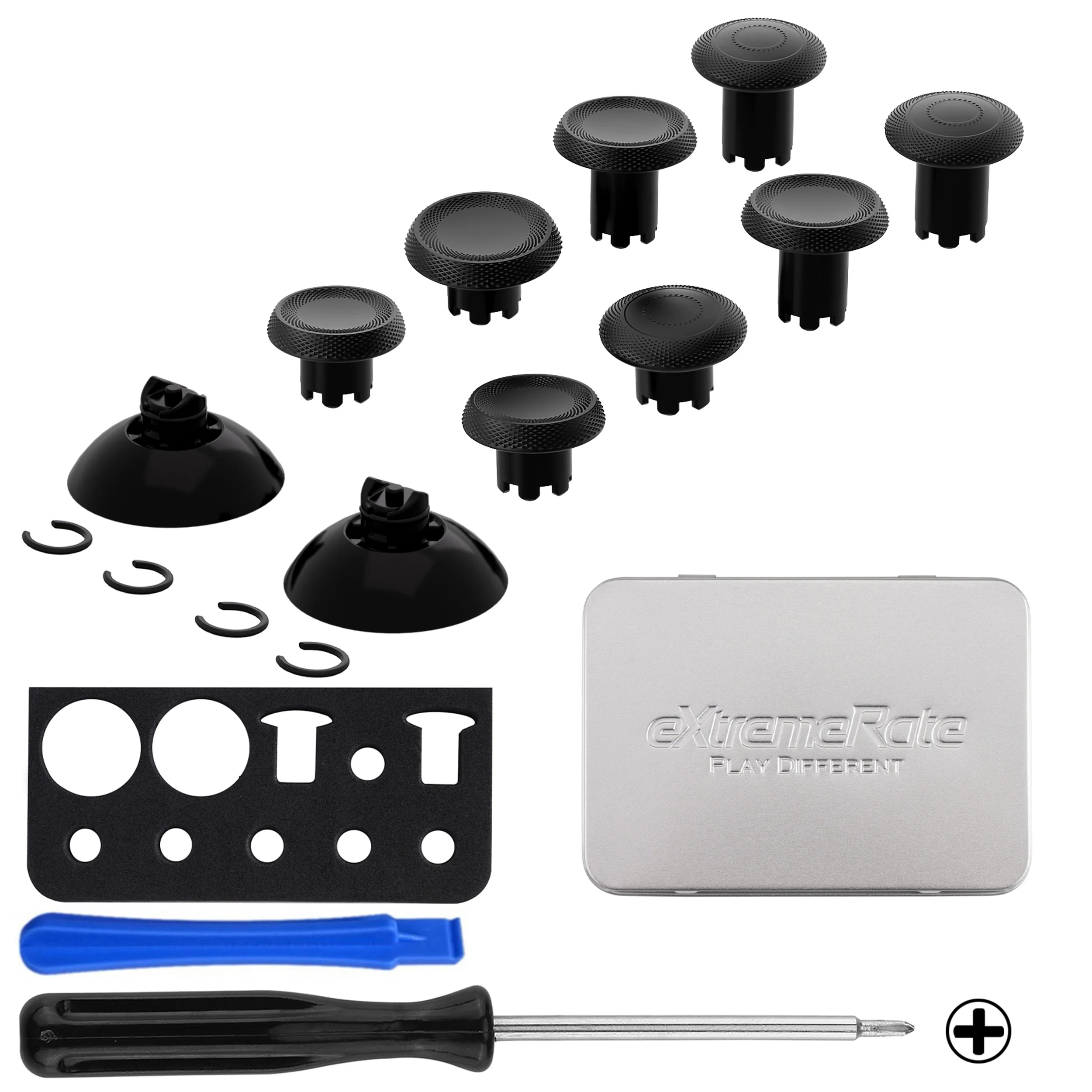 eXtremeRate ThumbsGear V3 Interchangeable Thumbsticks for Xbox Core Controller & Xbox One S/X/Elite Controller & Nintendo Switch Pro Controller - Black - Image 2
