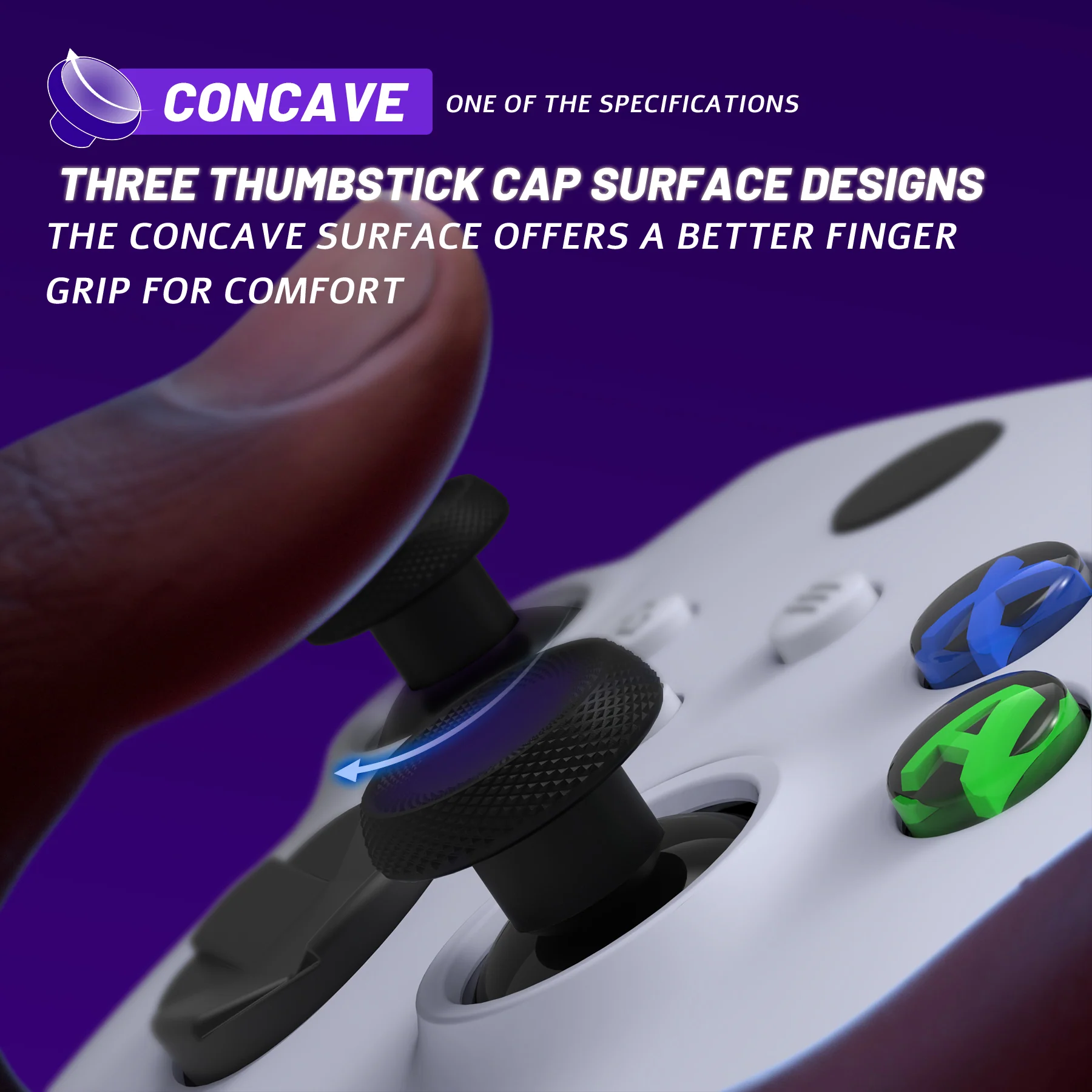 eXtremeRate ThumbsGear V3 Interchangeable Thumbsticks for Xbox Core Controller & Xbox One S/X/Elite Controller & Nintendo Switch Pro Controller - Black - Image 5
