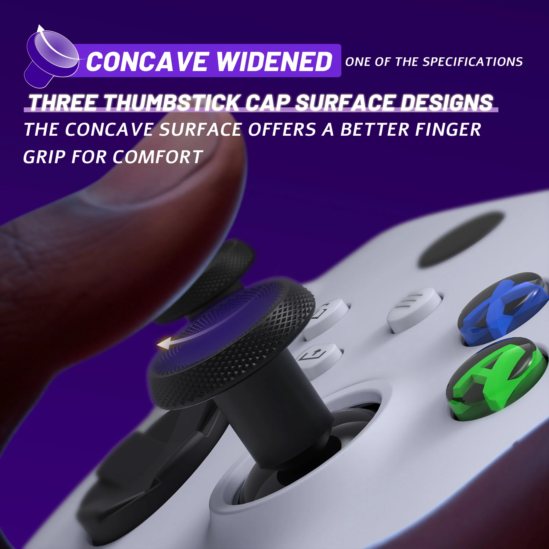 eXtremeRate ThumbsGear V3 Interchangeable Thumbsticks for Xbox Core Controller & Xbox One S/X/Elite Controller & Nintendo Switch Pro Controller - Black - Image 7