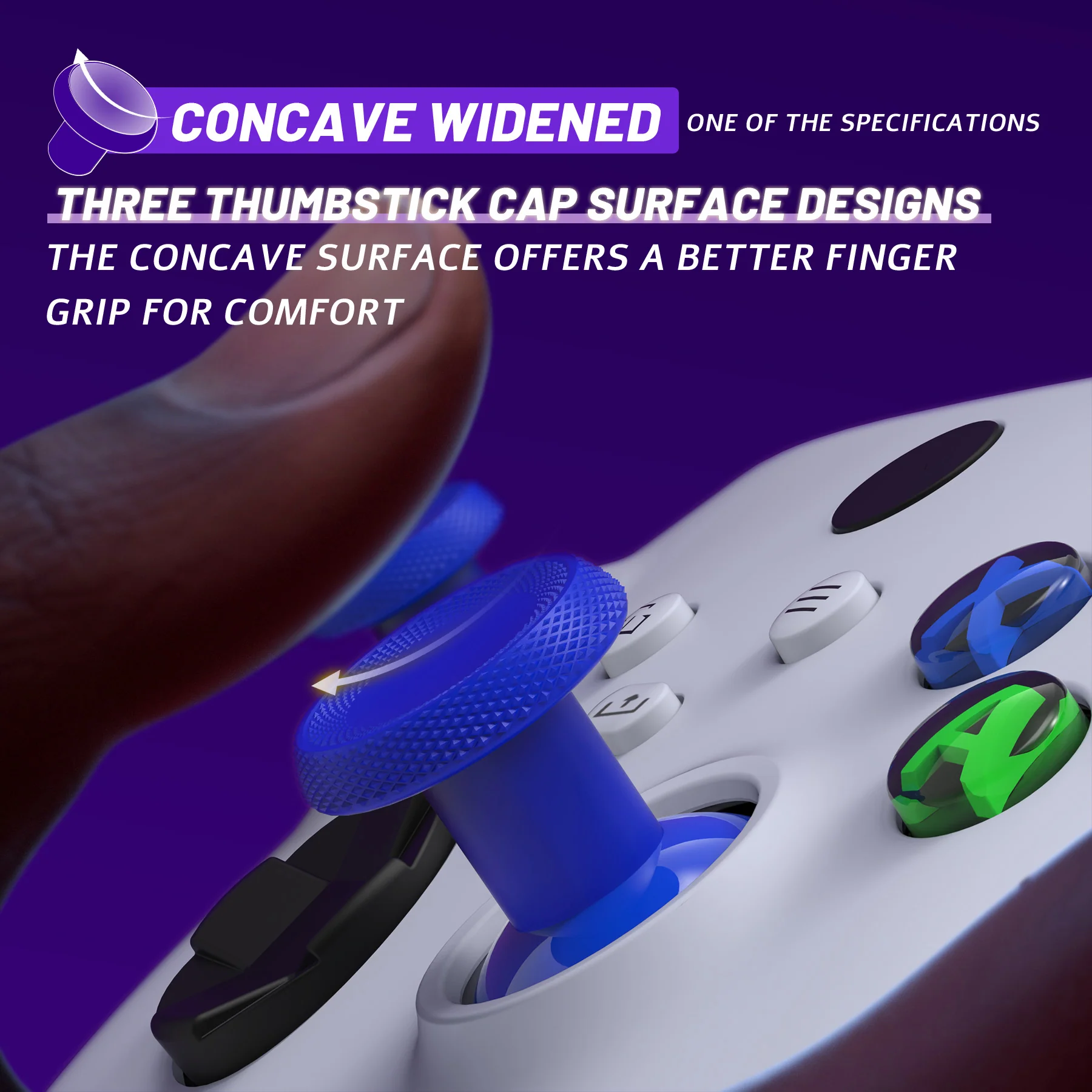eXtremeRate ThumbsGear V3 Interchangeable Thumbsticks for Xbox Core Controller & Xbox One S/X/Elite Controller & Nintendo Switch Pro Controller - Blue - Image 5